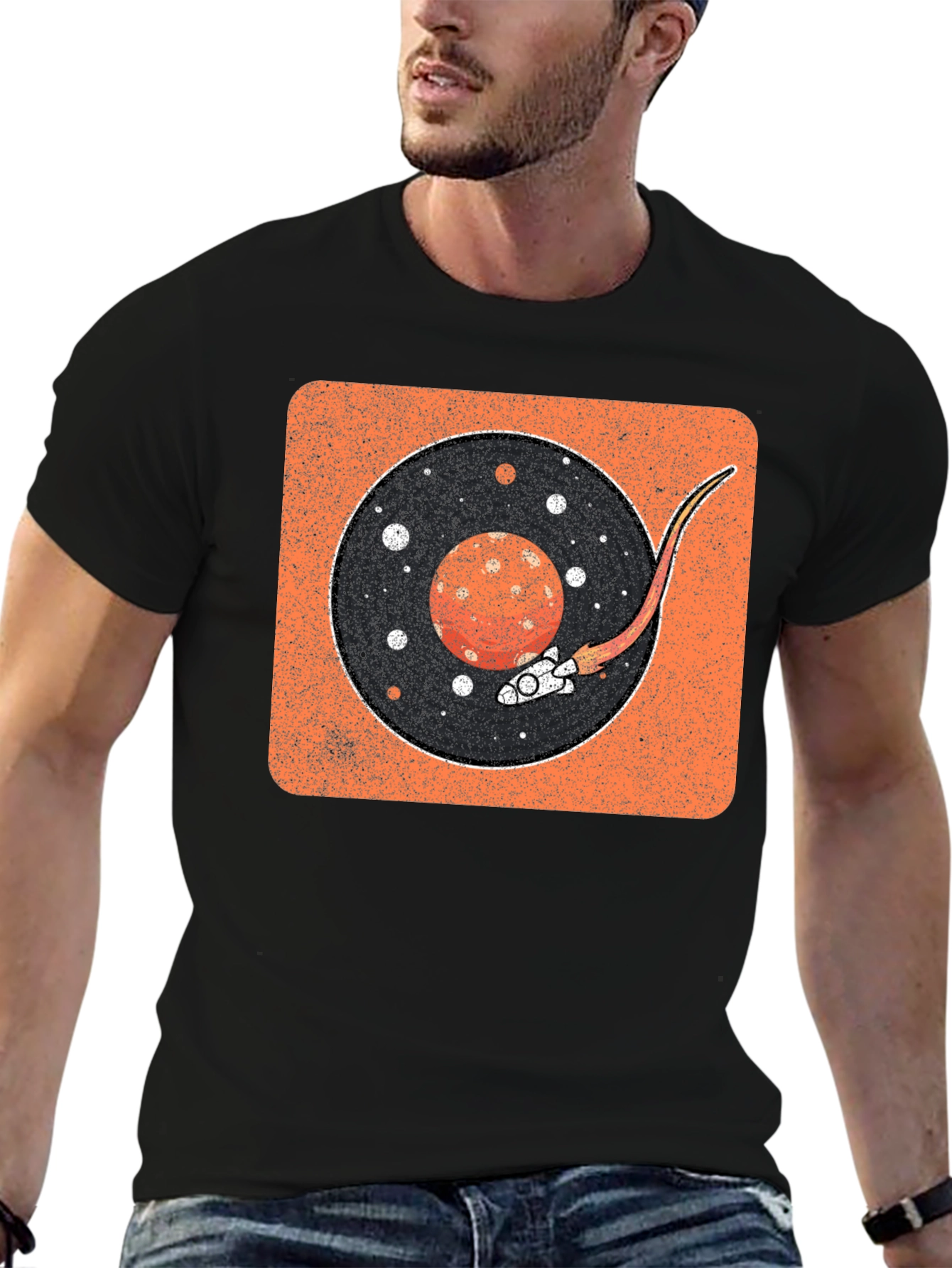 Retro Space Vinyl Record T-Shirt