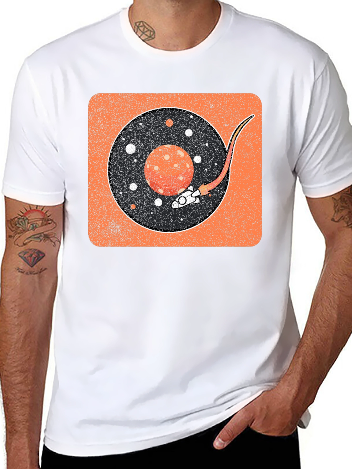 Retro Space Vinyl Record T-Shirt