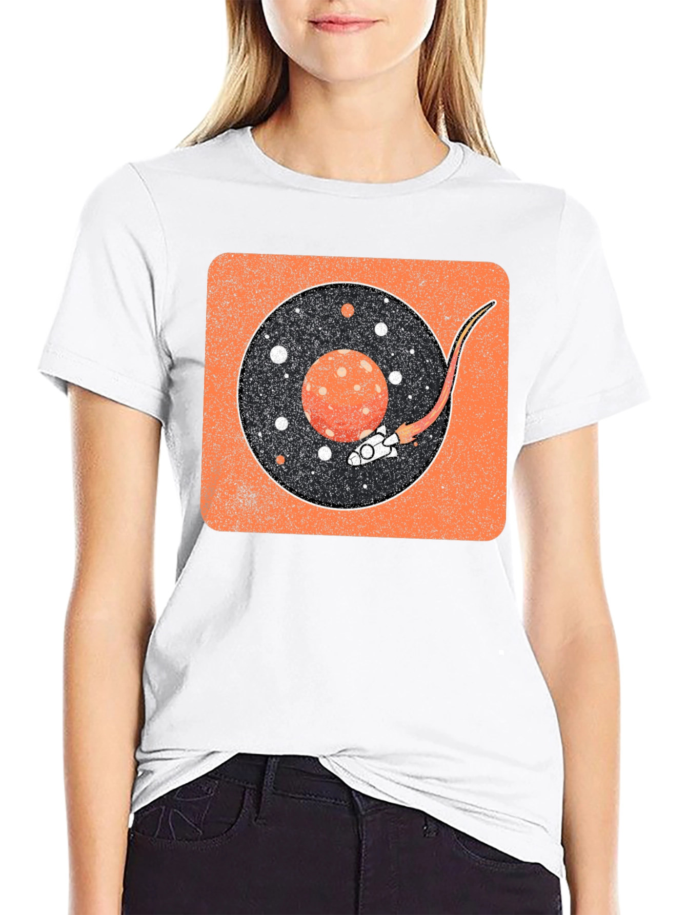 Retro Space Vinyl Record T-Shirt