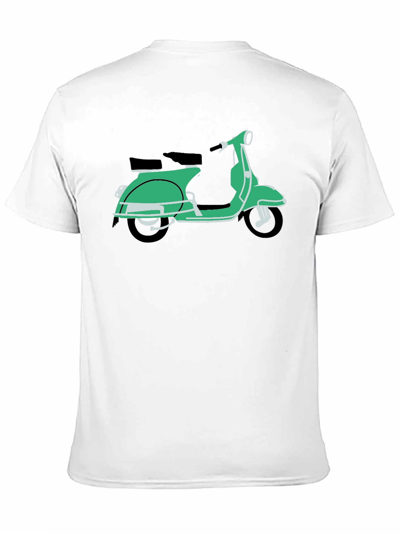 Retro Green Vespa Scooter Black T-Shirt