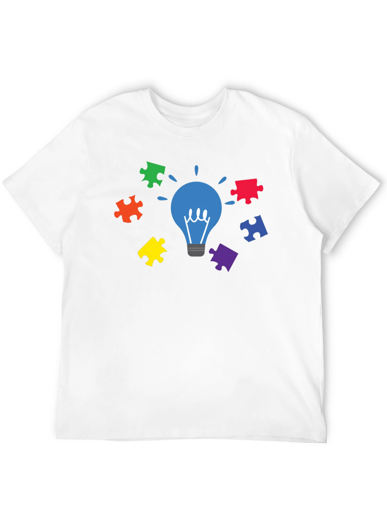 Autism Awareness Puzzle Lightbulb T-Shirt