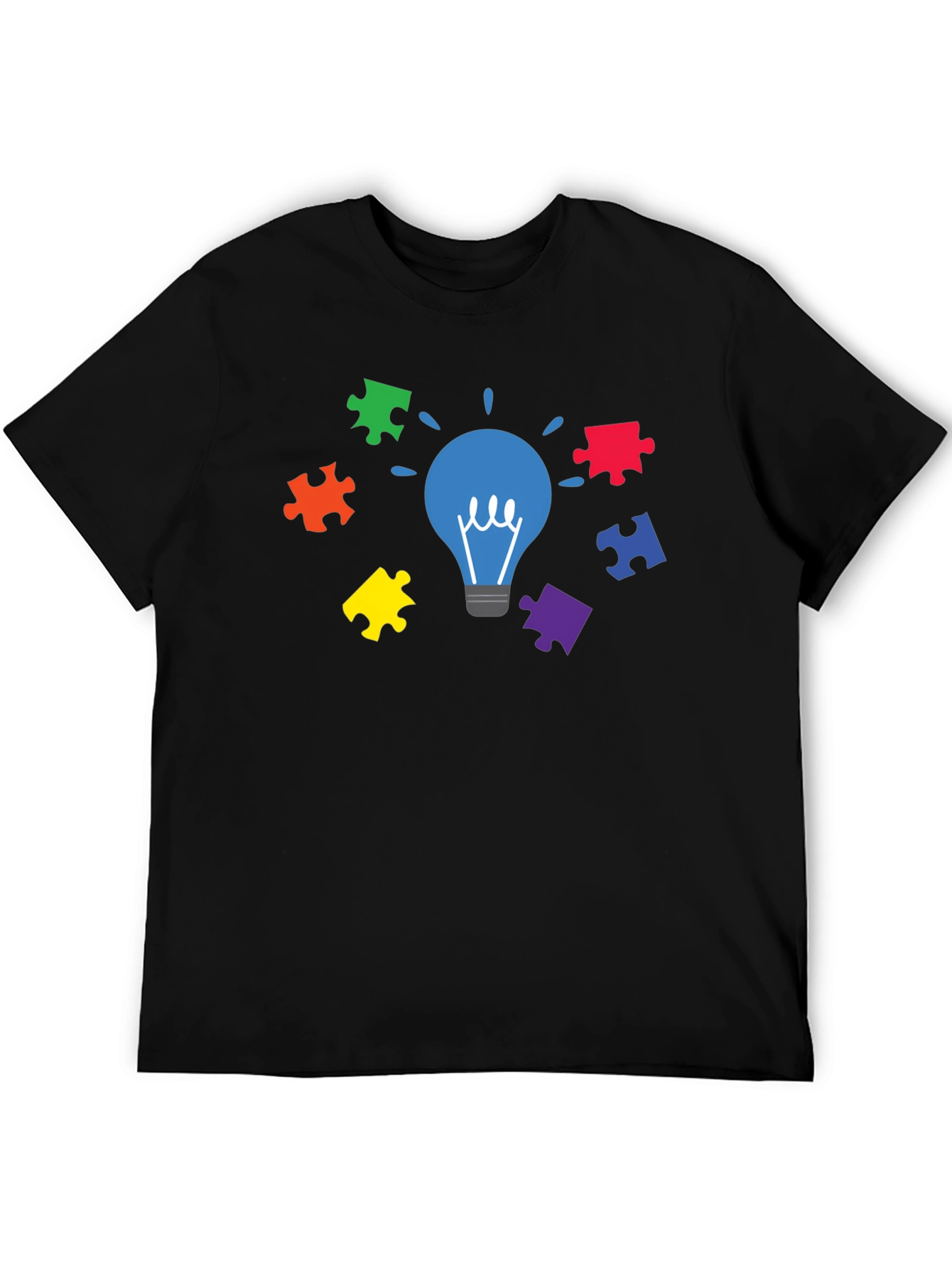Autism Awareness Puzzle Lightbulb T-Shirt