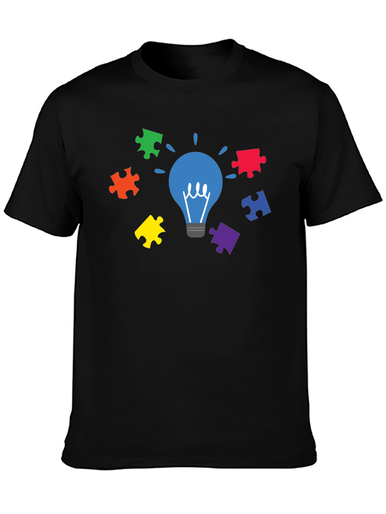 Autism Awareness Puzzle Lightbulb T-Shirt