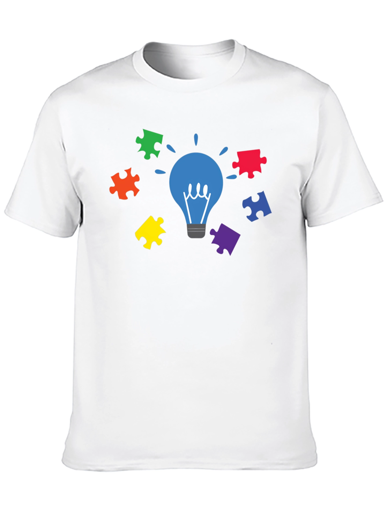 Autism Awareness Puzzle Lightbulb T-Shirt