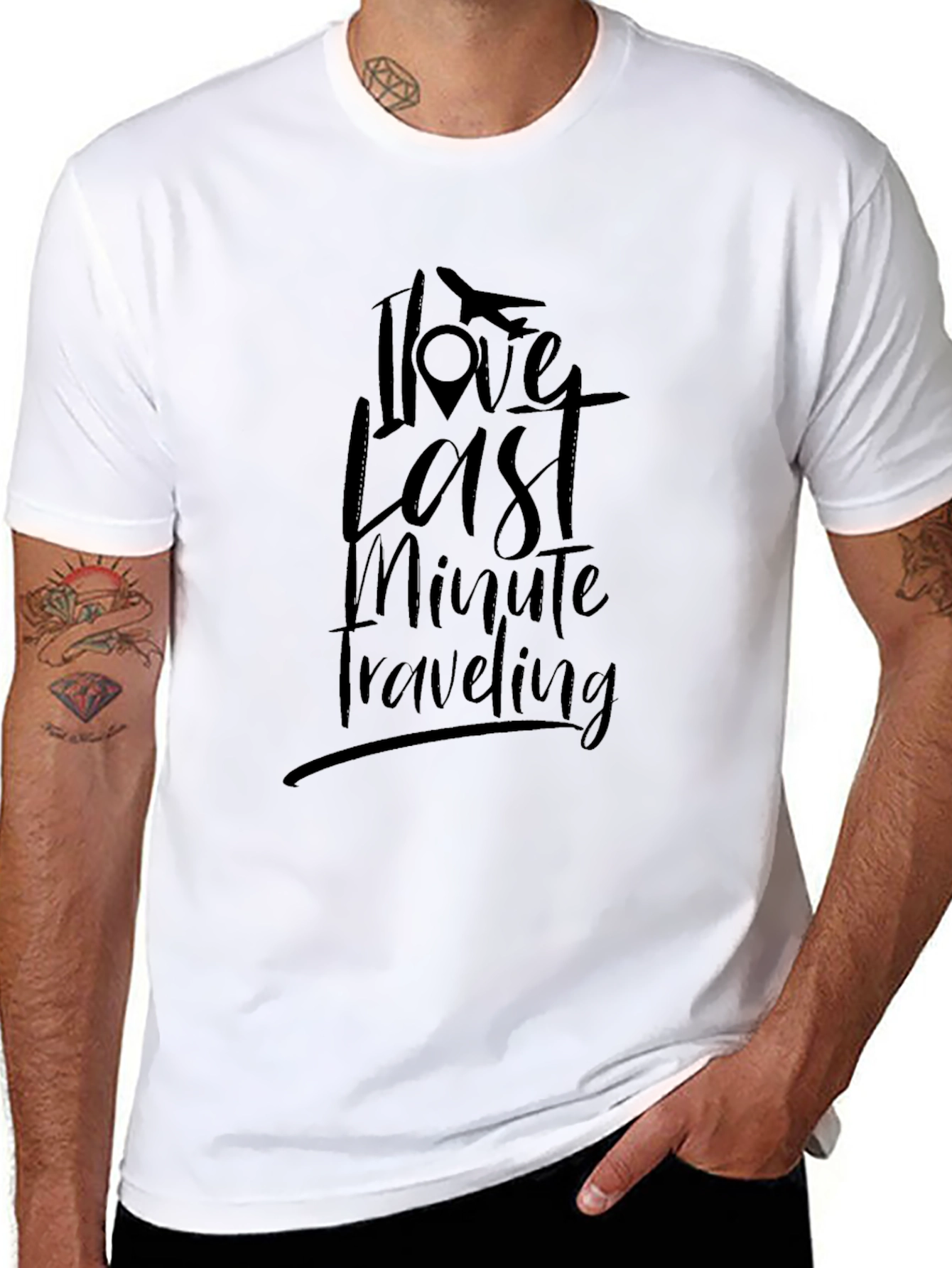 I Love Last Minute Traveling Black T-Shirt