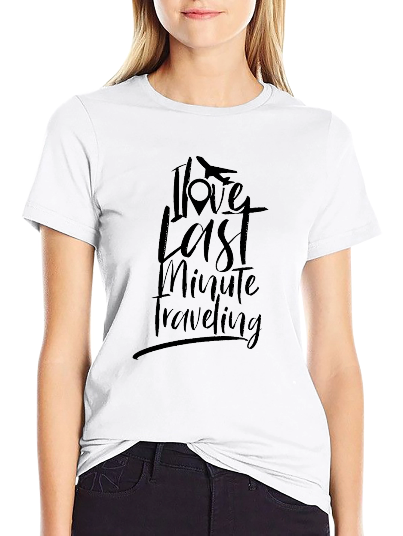 I Love Last Minute Traveling Black T-Shirt