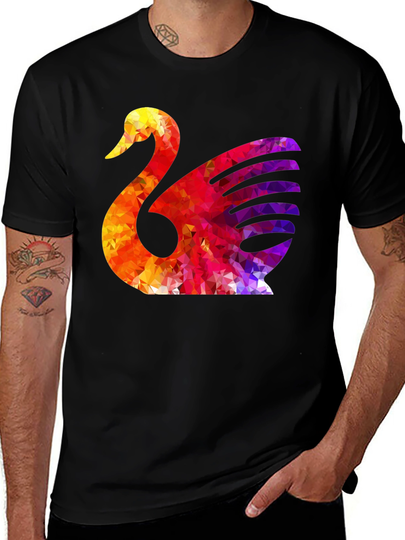 Abstract Swan Graphic T-Shirt