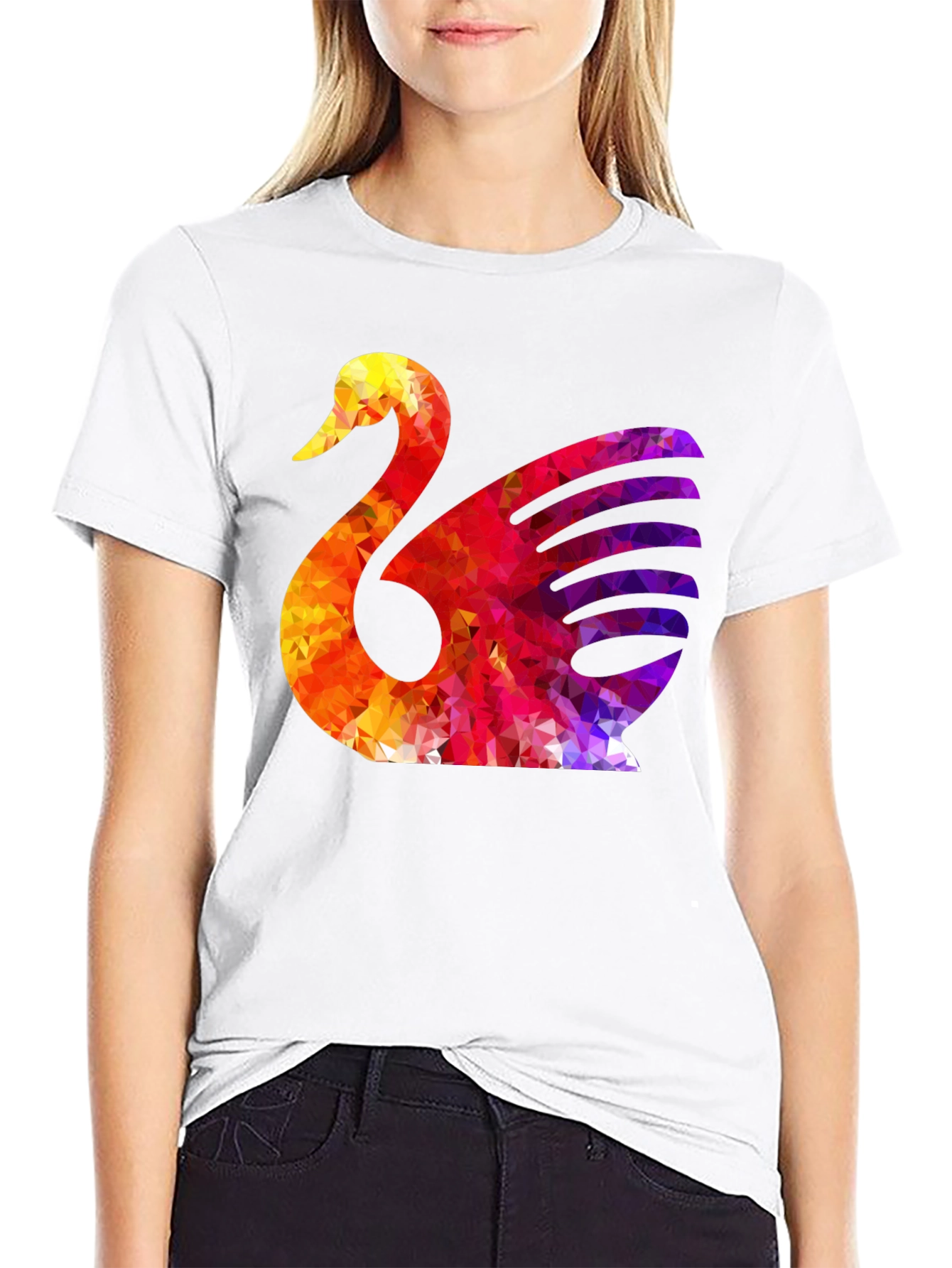 Abstract Swan Graphic T-Shirt