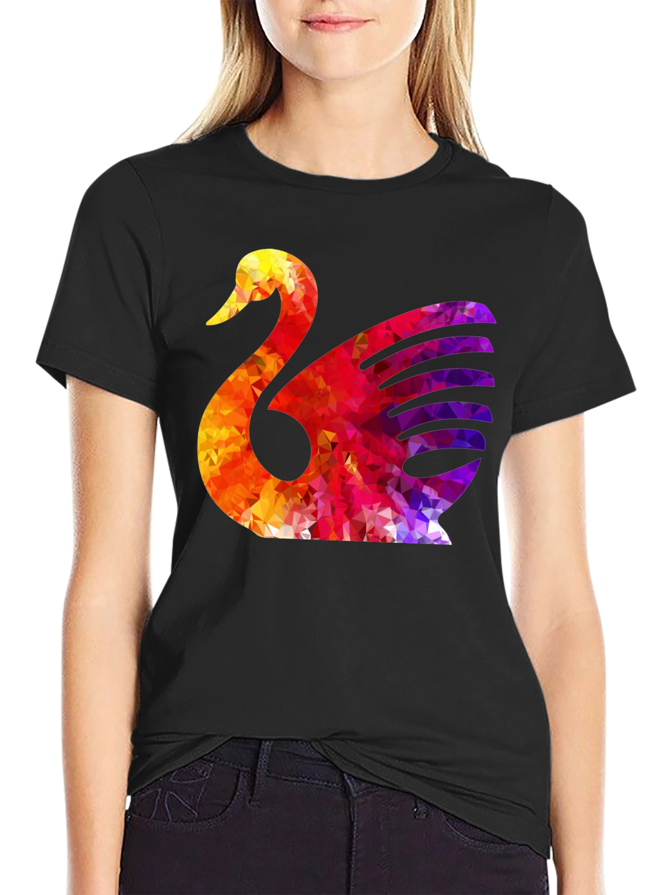 Abstract Swan Graphic T-Shirt