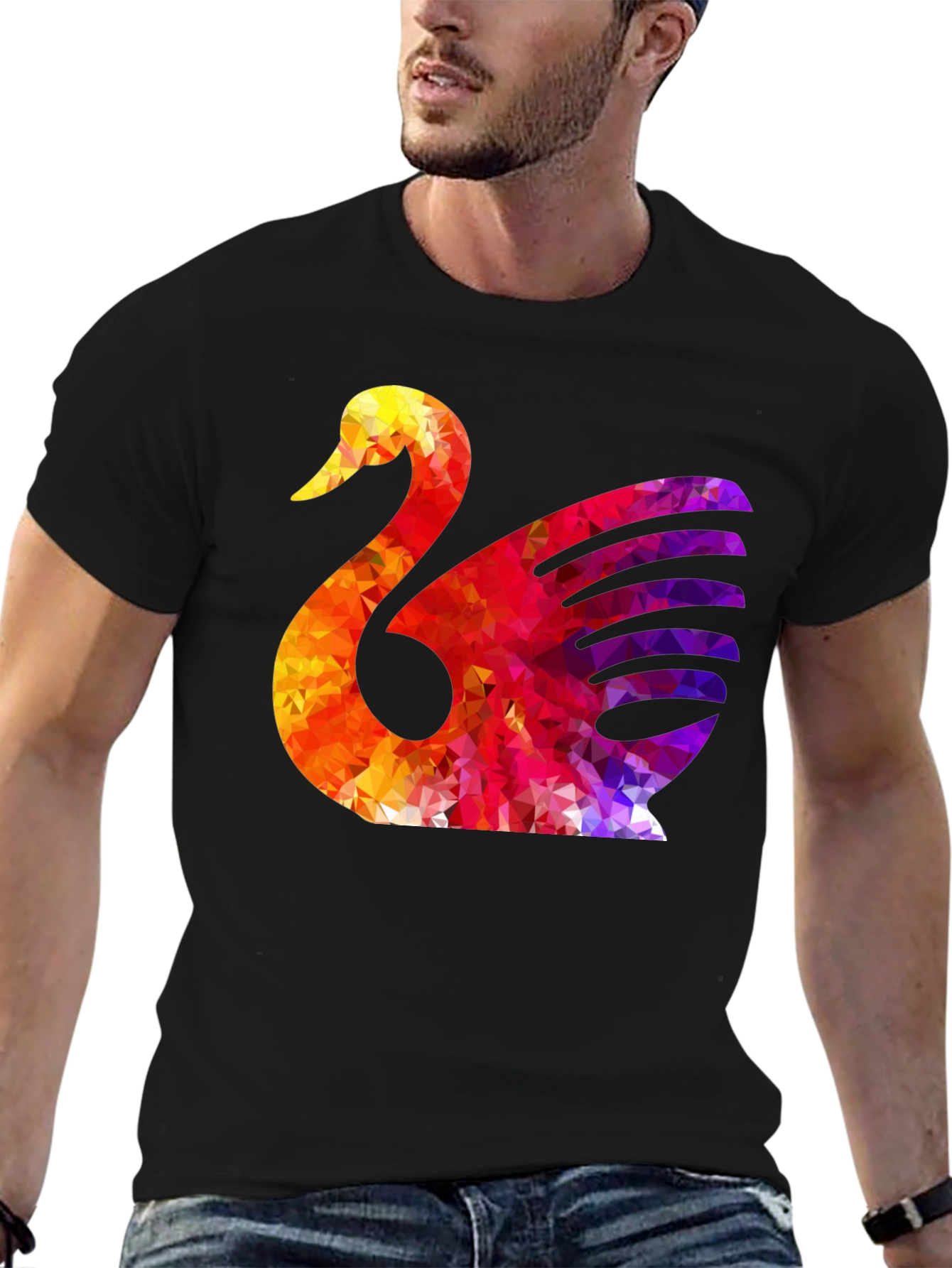 Abstract Swan Graphic T-Shirt