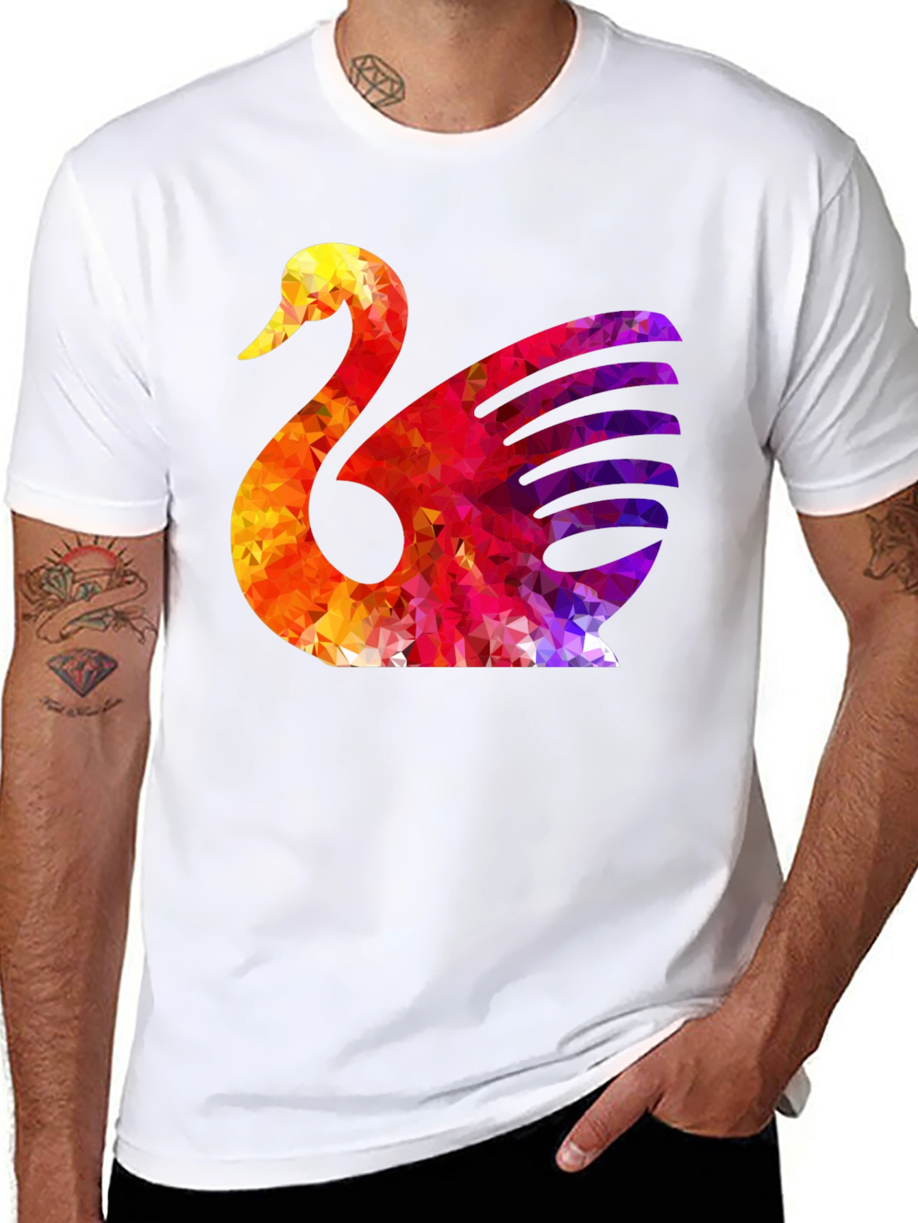 Abstract Swan Graphic T-Shirt