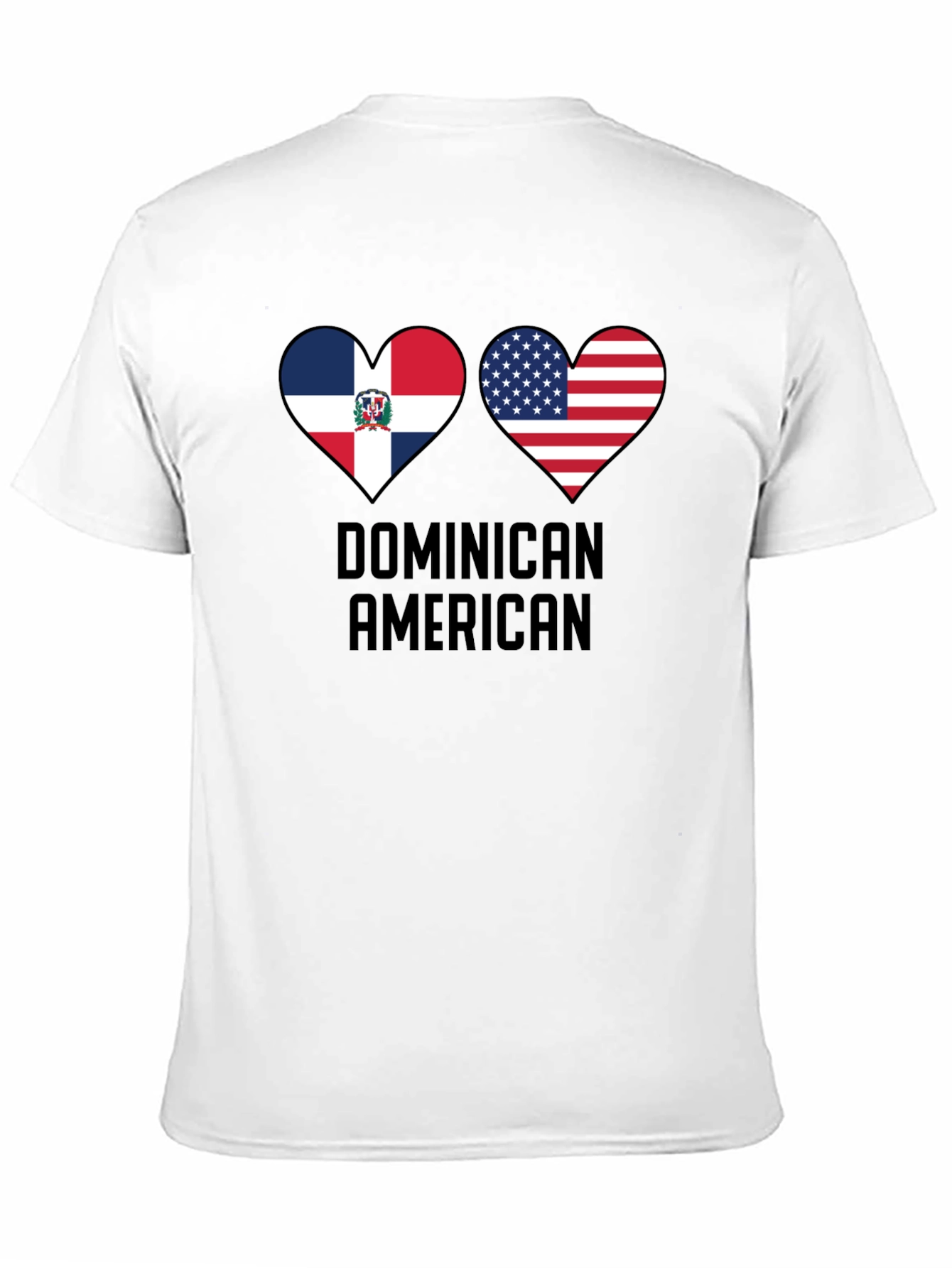 Dominican American Pride T-Shirt Heart Flag Design