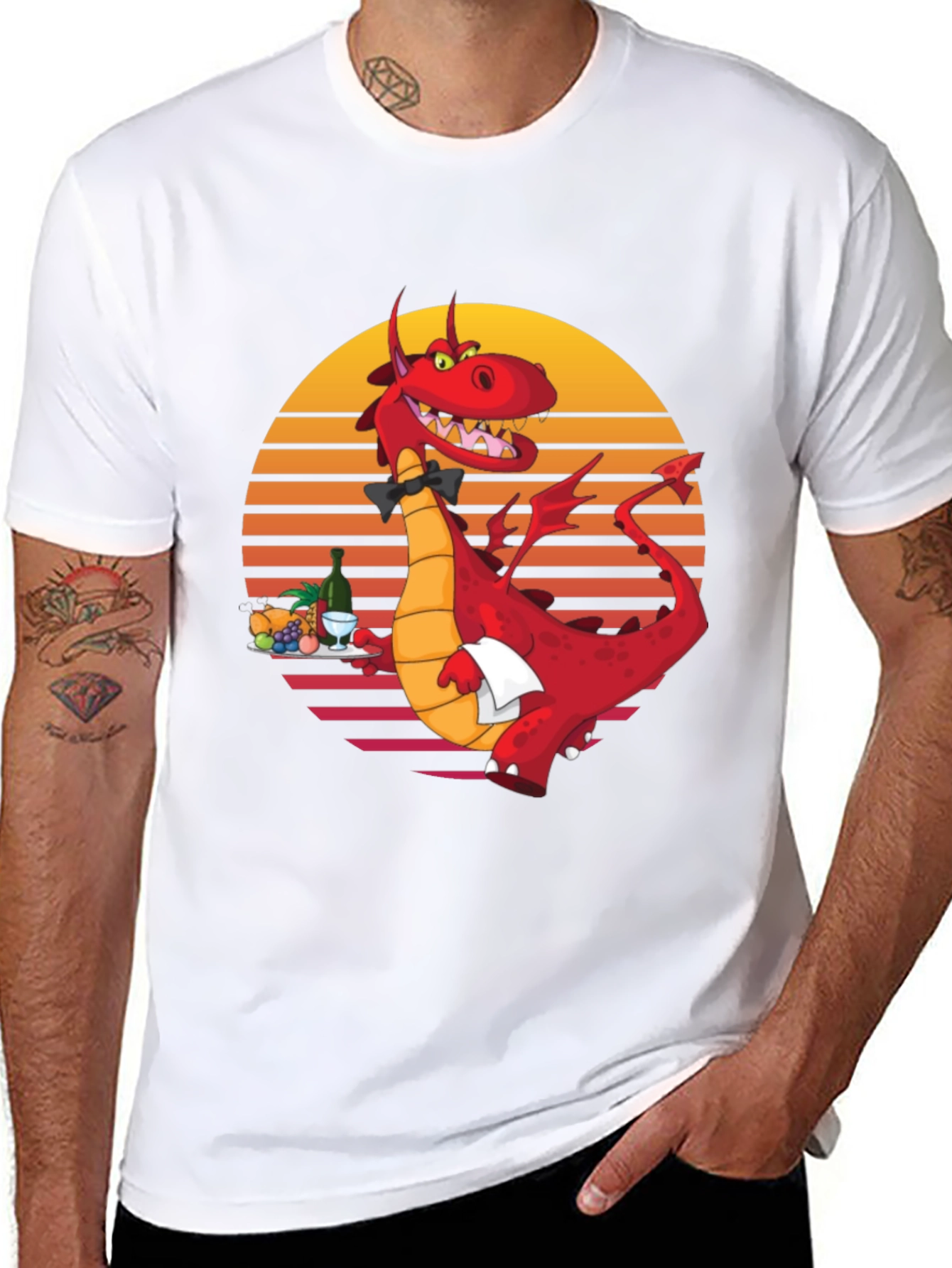 Dragon Waiter Graphic T-Shirt - Unique Design