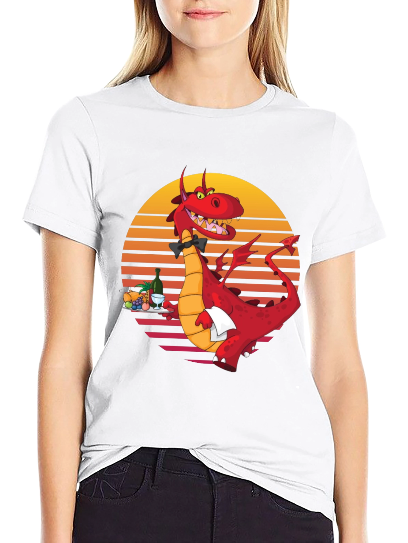 Dragon Waiter Graphic T-Shirt - Unique Design