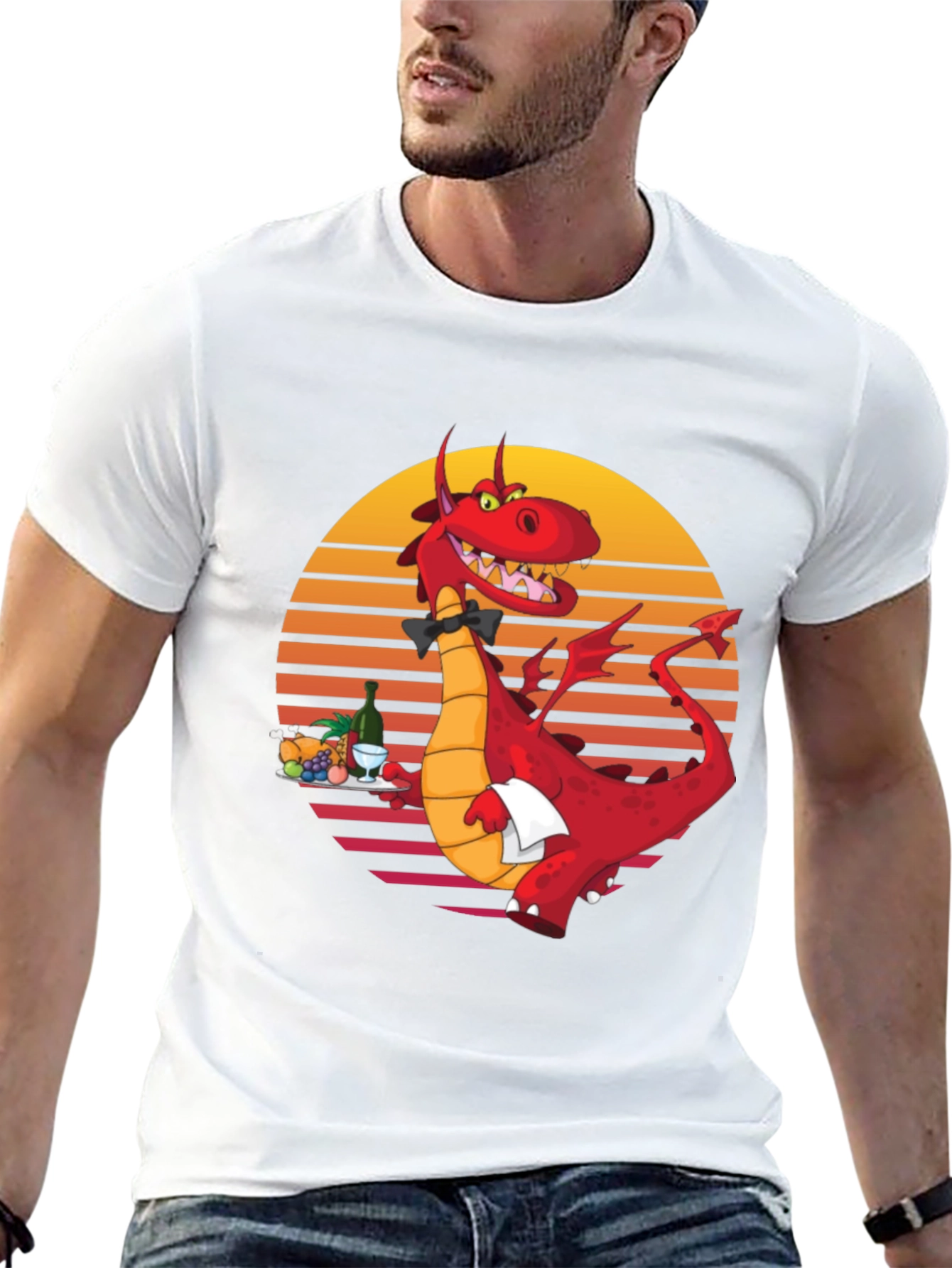Dragon Waiter Graphic T-Shirt - Unique Design