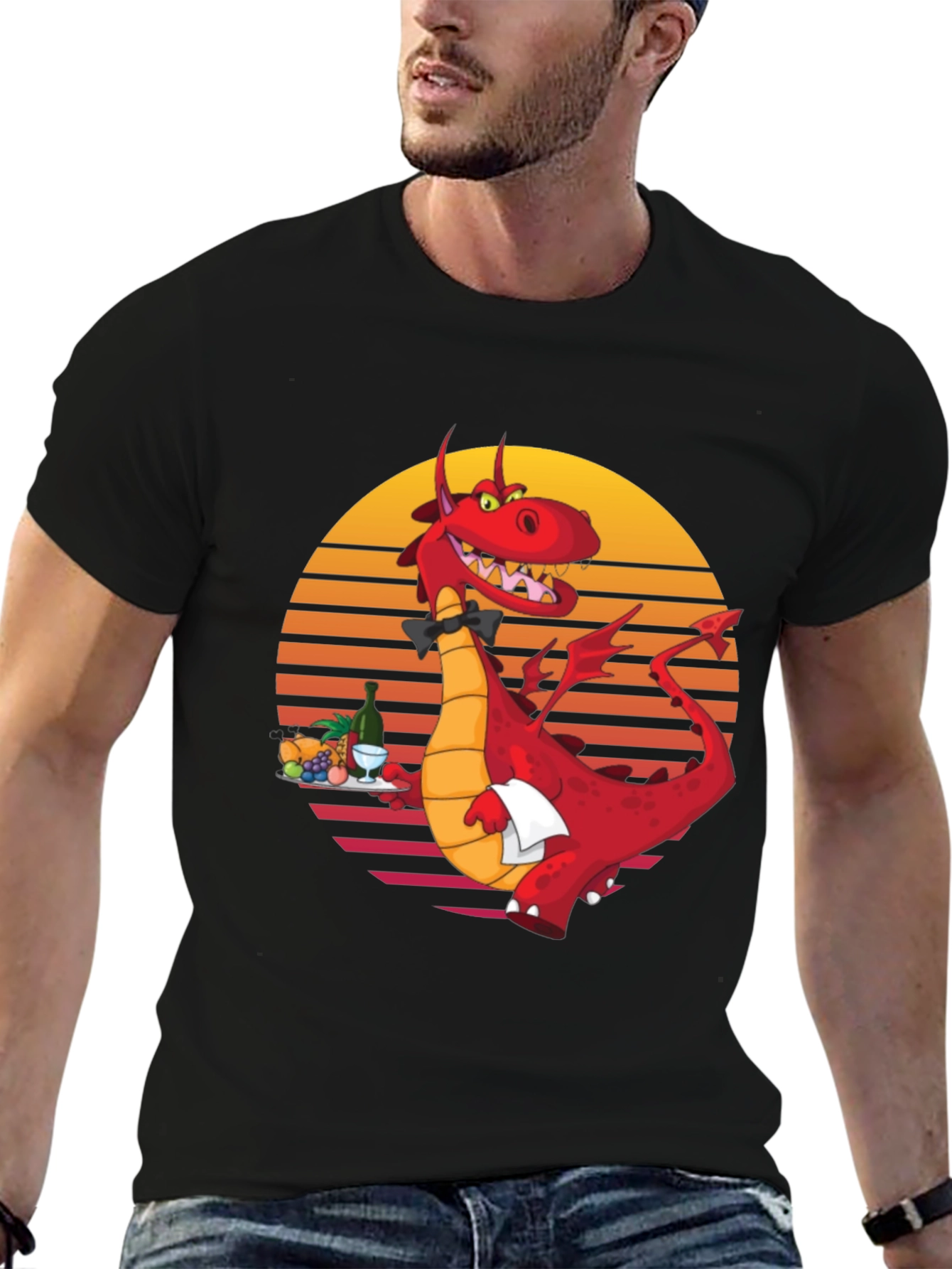 Dragon Waiter Graphic T-Shirt - Unique Design