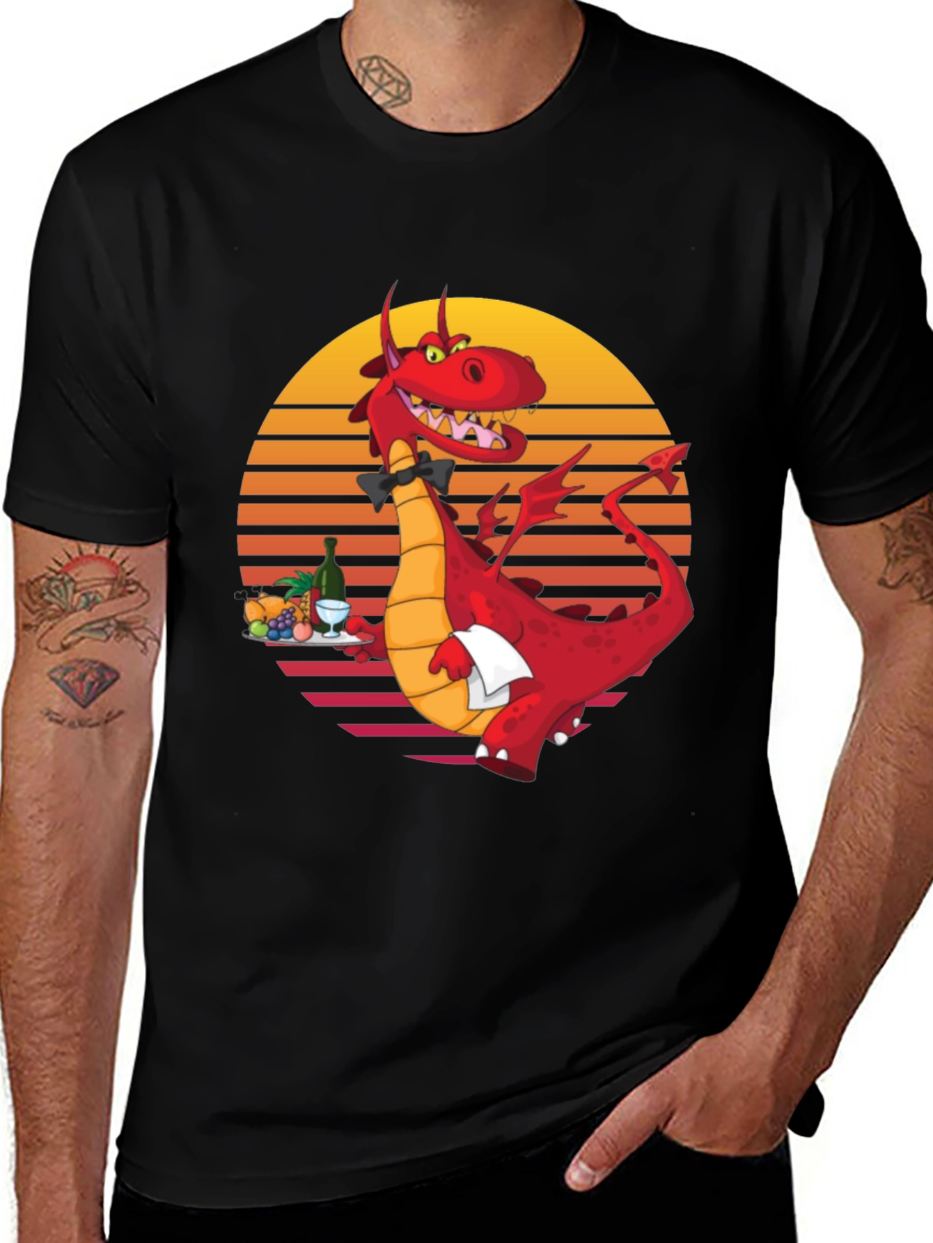 Dragon Waiter Graphic T-Shirt - Unique Design