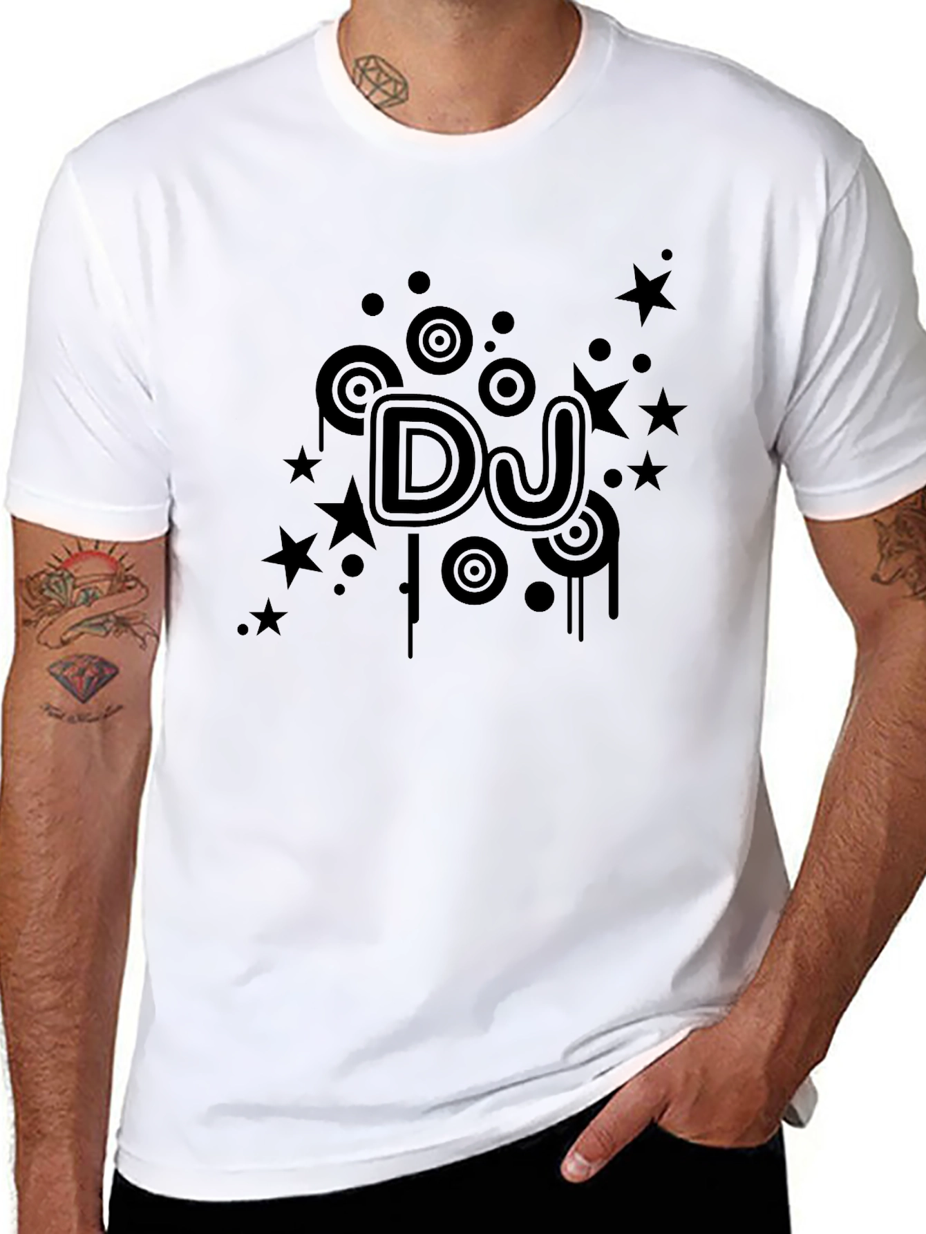 DJ Starburst Graphic Black T-Shirt