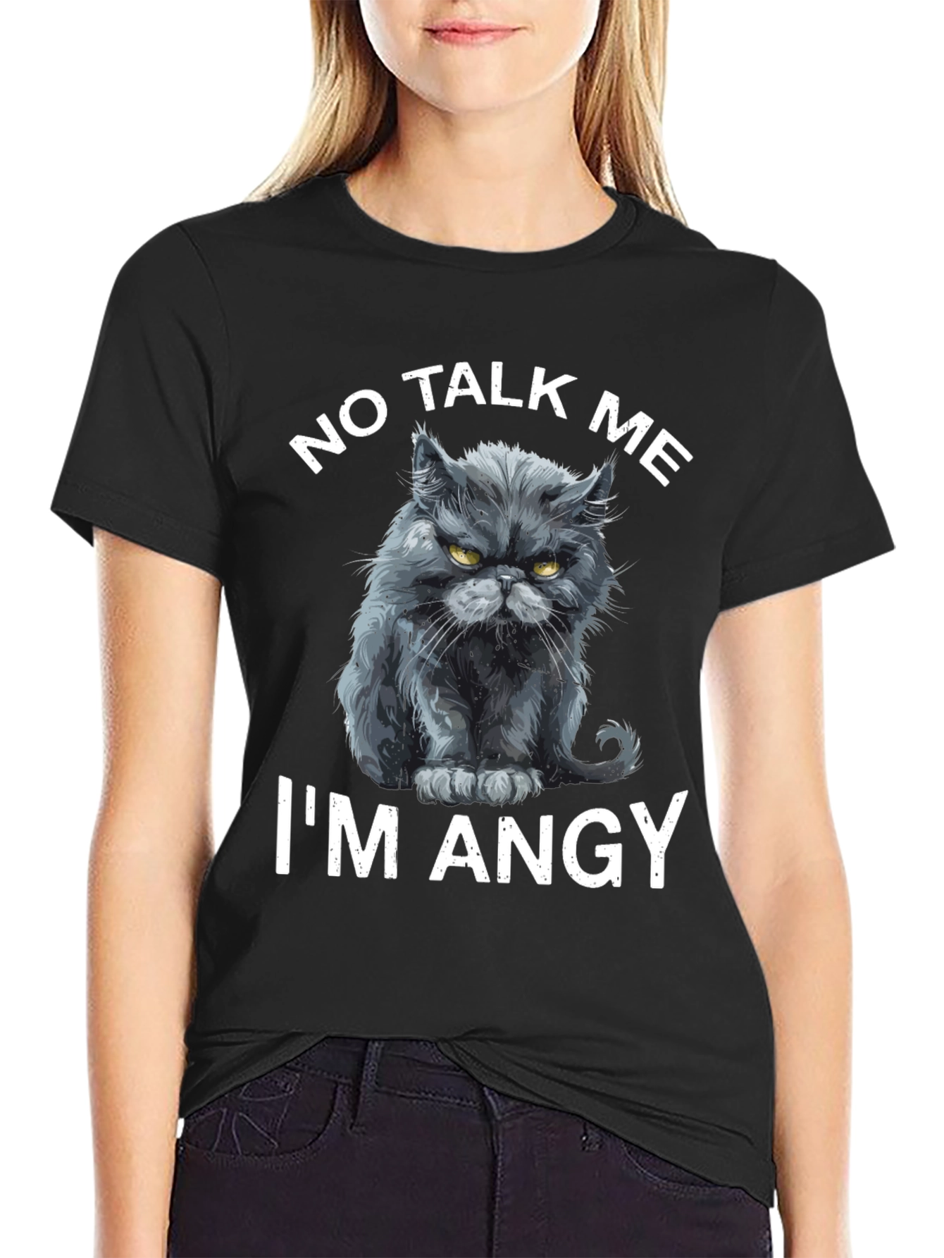 No Talk Me Im Angy Cat T-Shirt