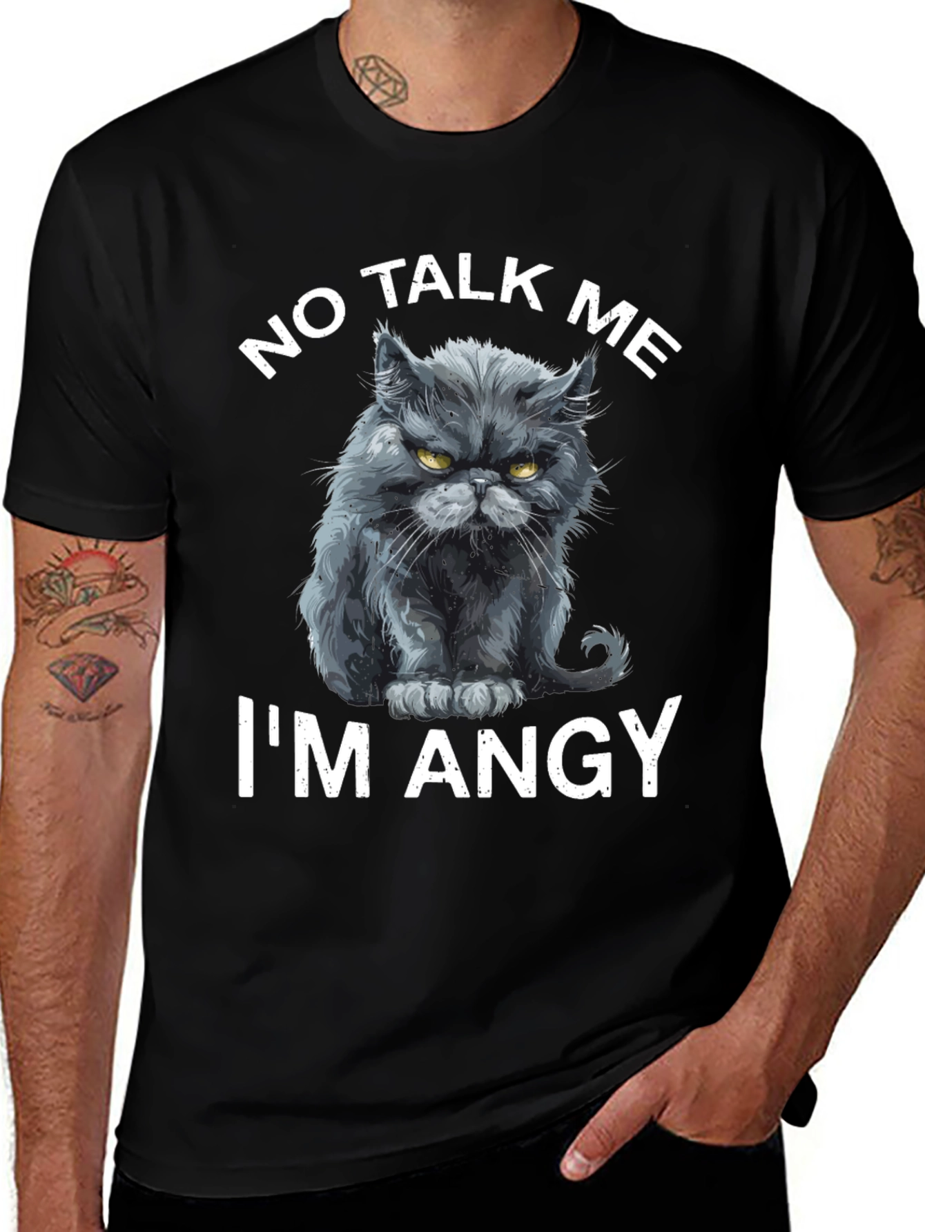 No Talk Me Im Angy Cat T-Shirt