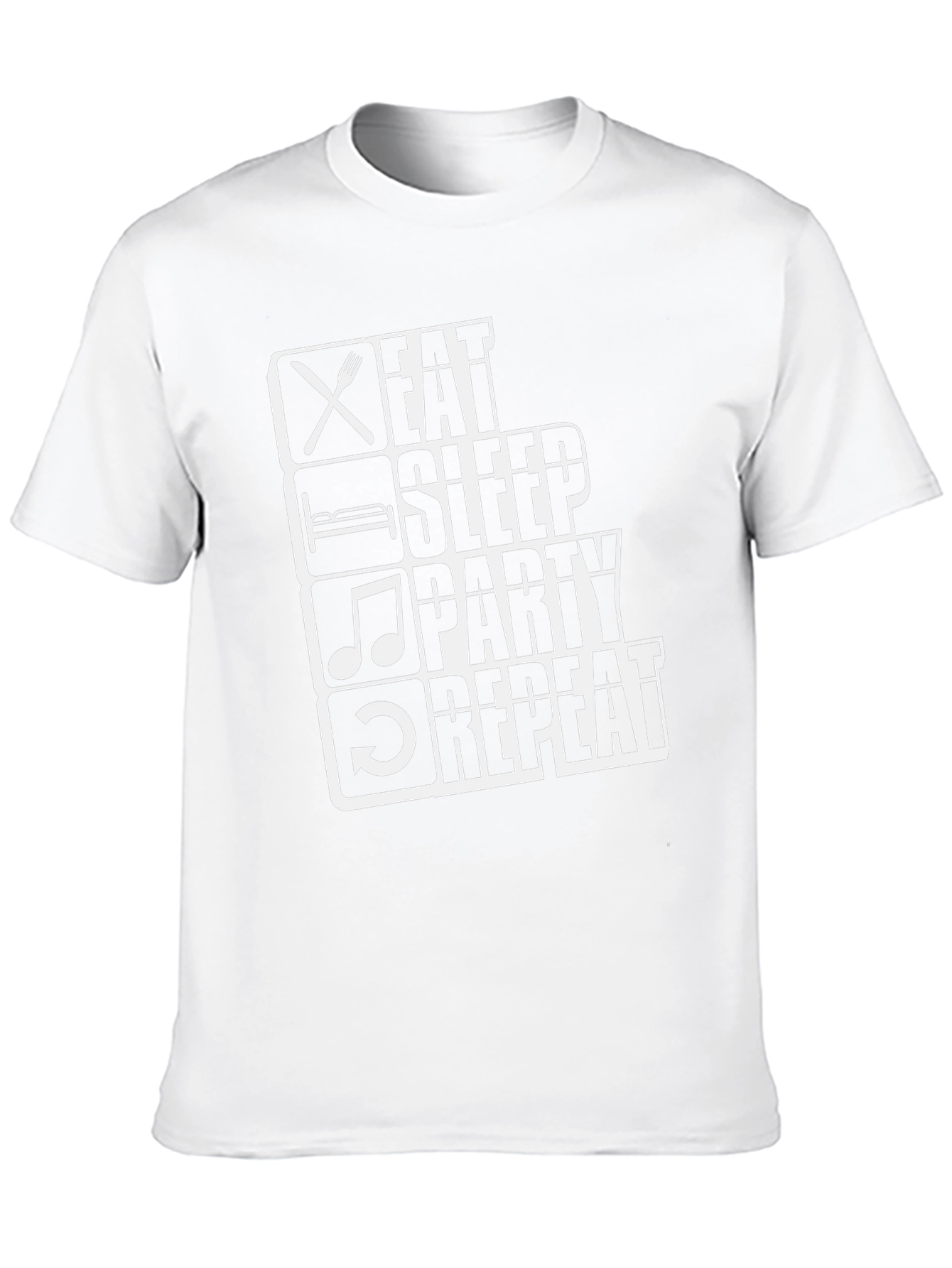Eat Sleep Party Repeat Graphic Tee - Black