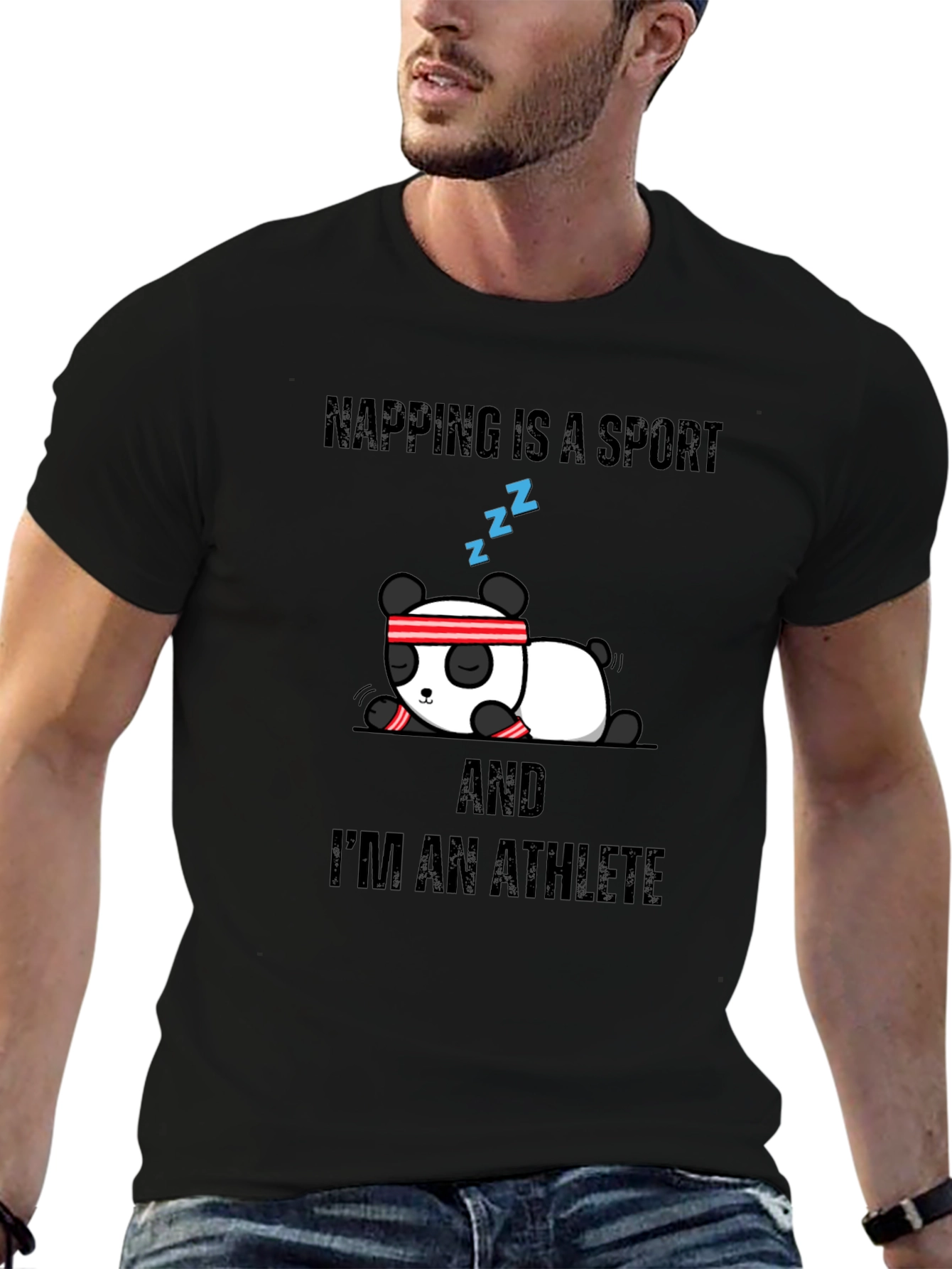 Napping is a Sport Athlete Panda Graphic Tee