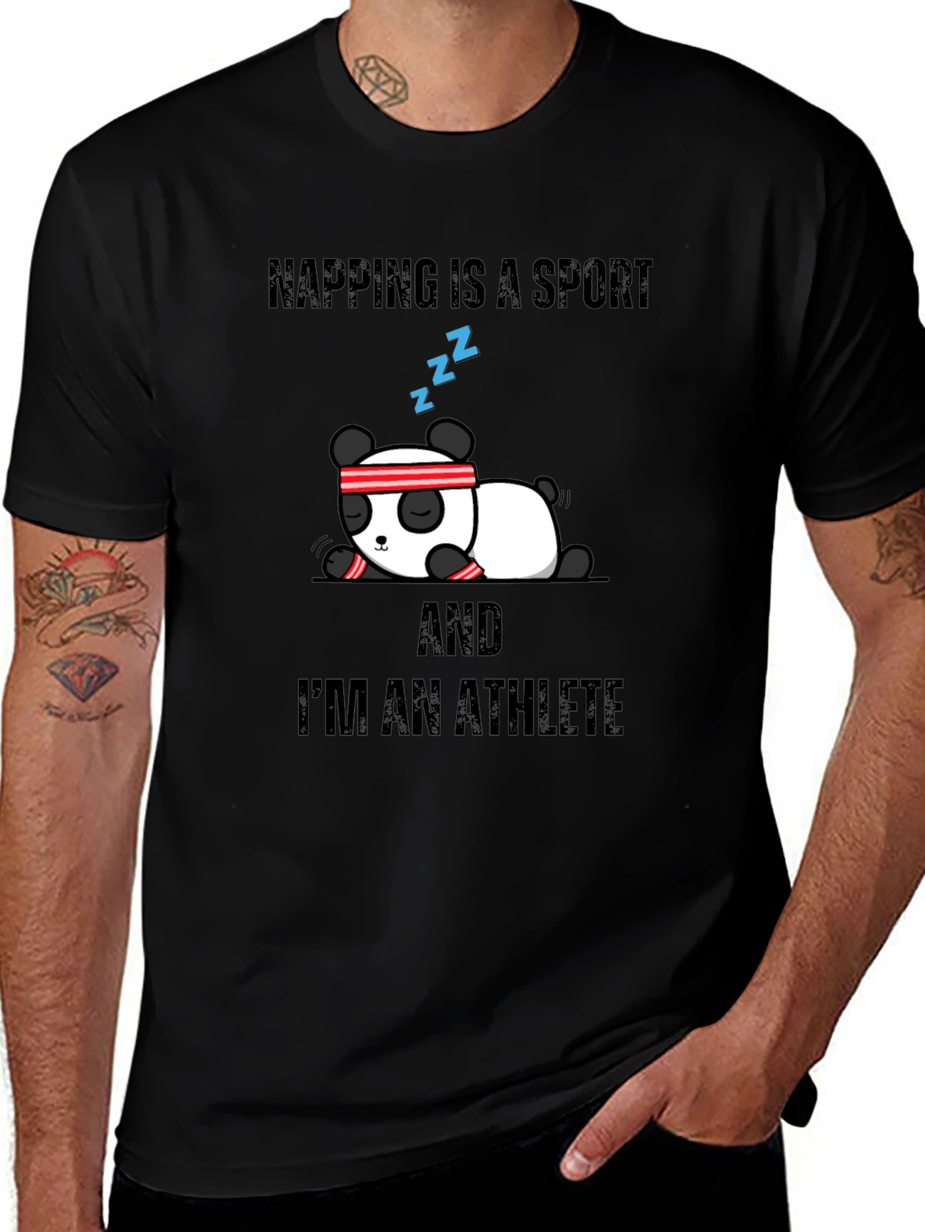 Napping is a Sport Athlete Panda Graphic Tee