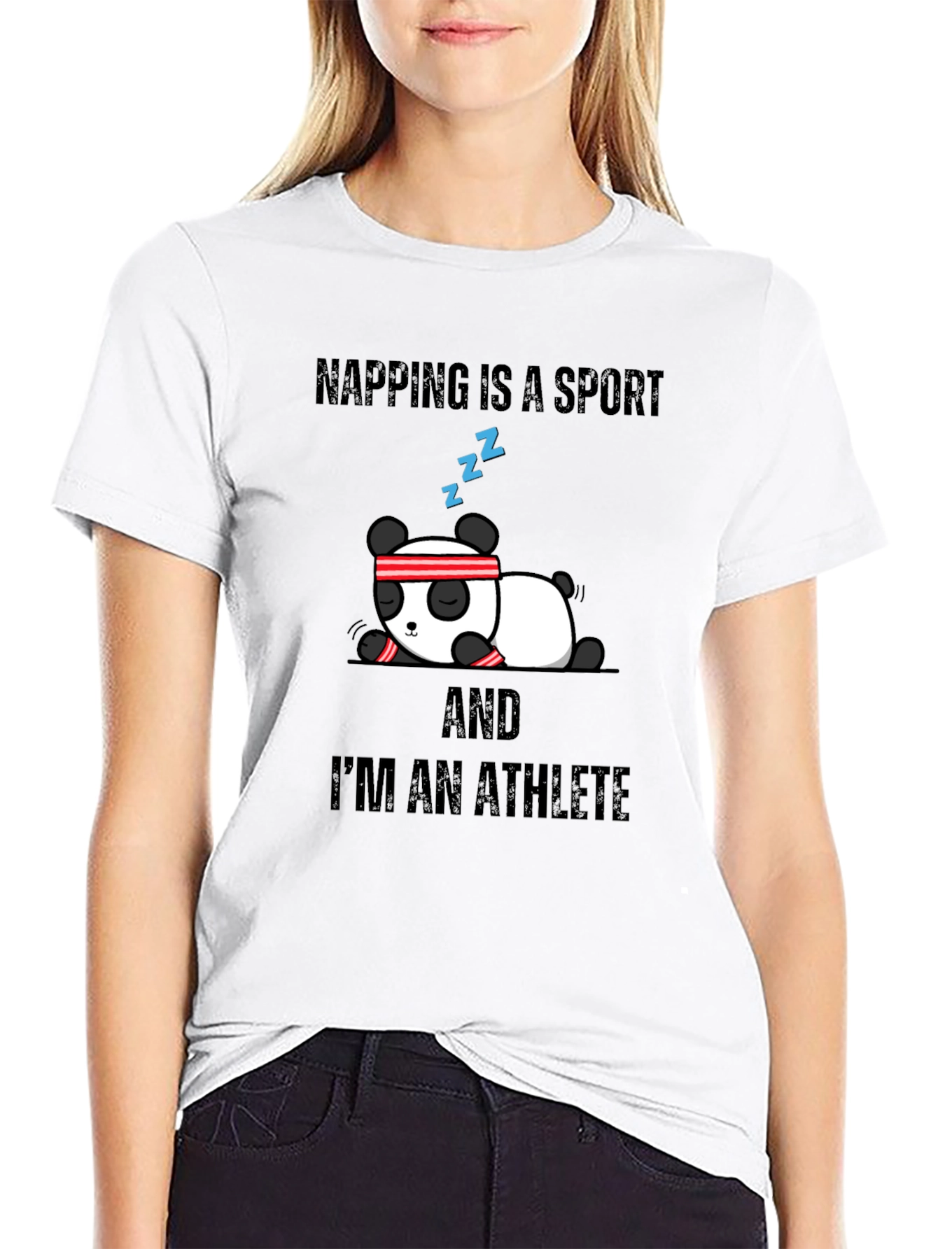 Napping is a Sport Athlete Panda Graphic Tee