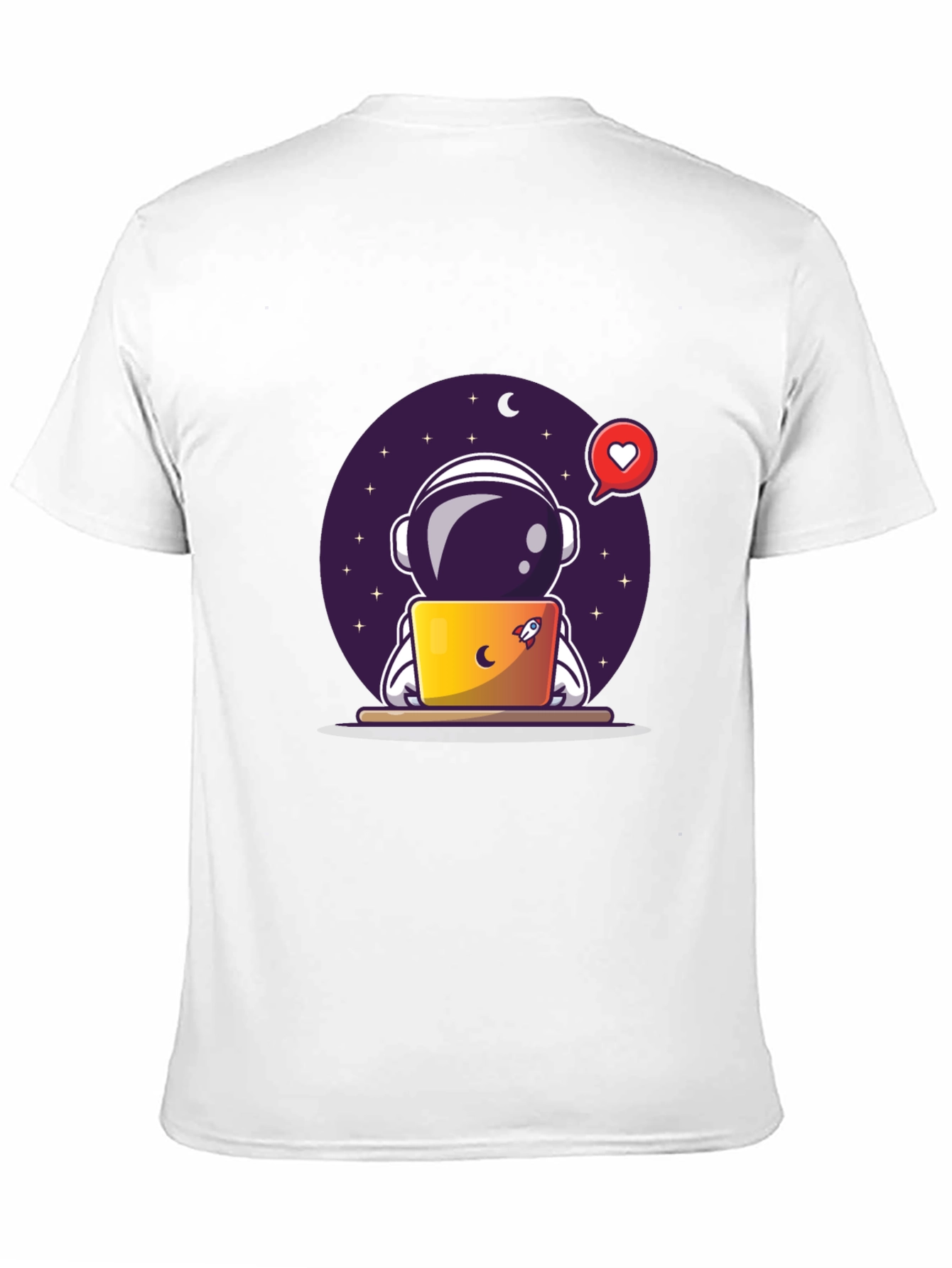 Astronaut on Laptop Graphic Tee - Black T-Shirt