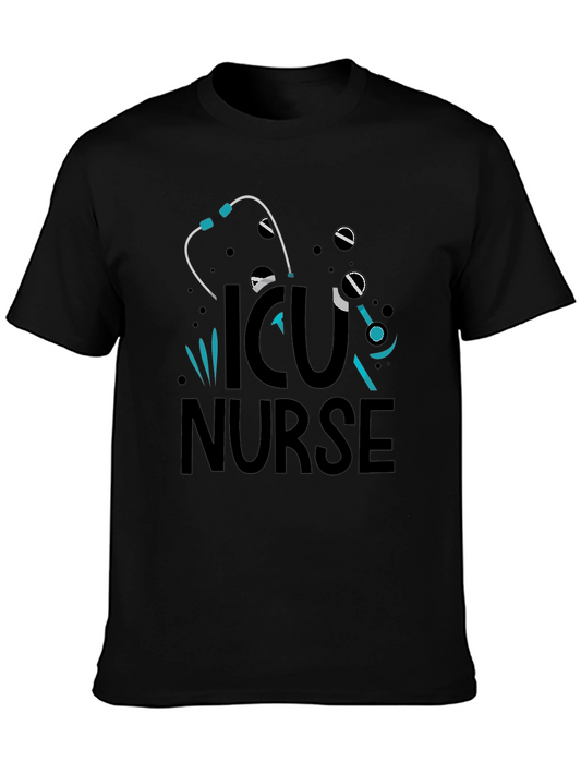 ICU Nurse Graphic T-Shirt - Black Cotton Tee