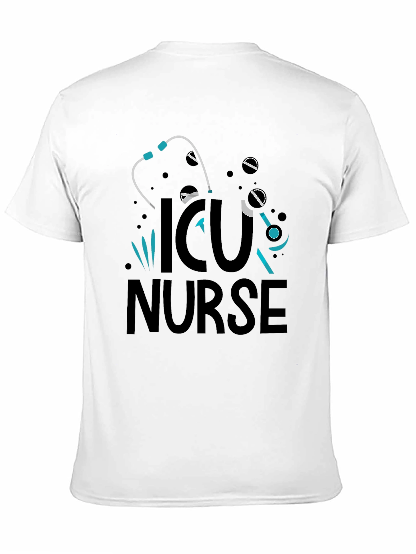 ICU Nurse Graphic T-Shirt - Black Cotton Tee