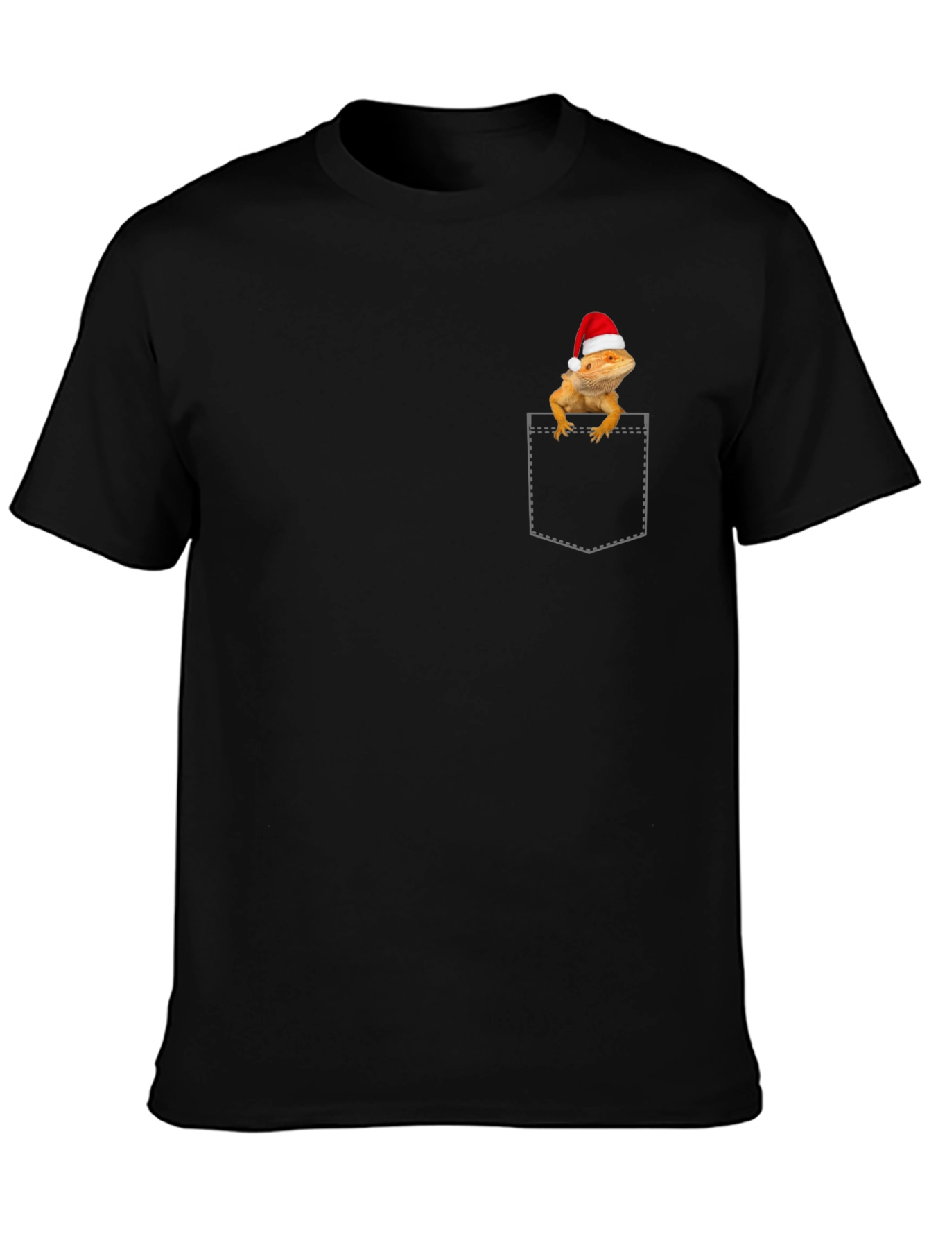 Bearded Dragon in Pocket Christmas T-Shirt