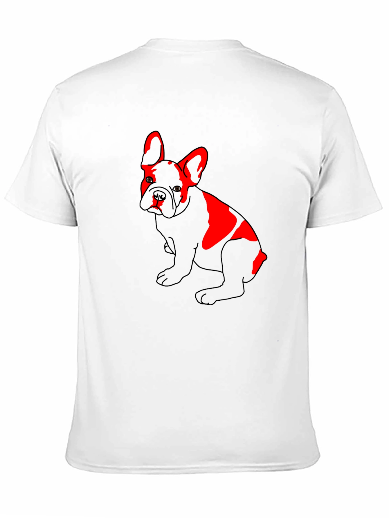 Red French Bulldog Graphic Black T-Shirt