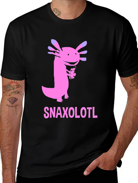 Snaxolotl Black T-Shirt - Funny Axolotl Snack Design