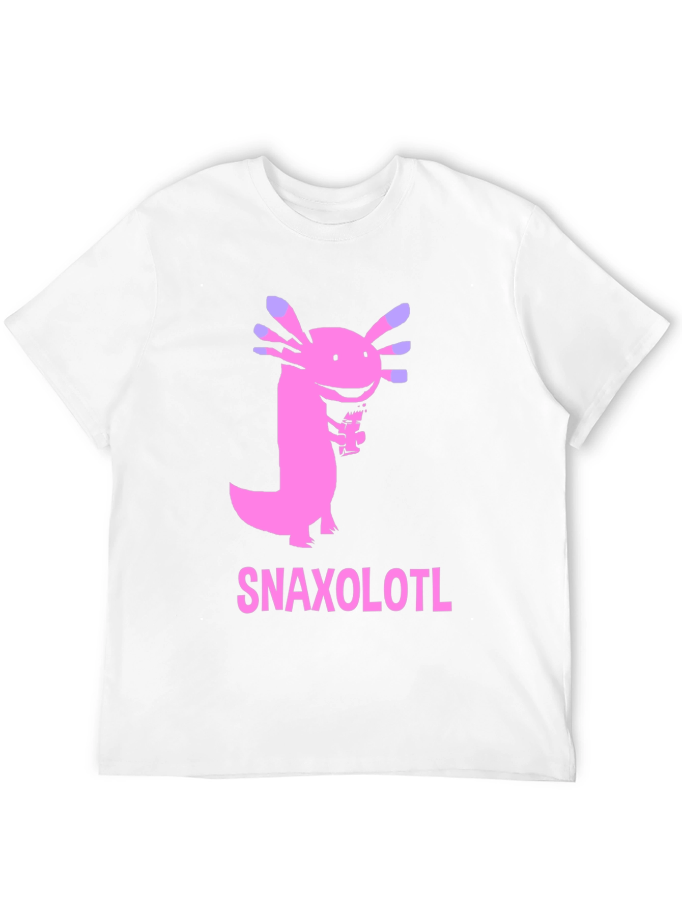 Snaxolotl Black T-Shirt - Funny Axolotl Snack Design