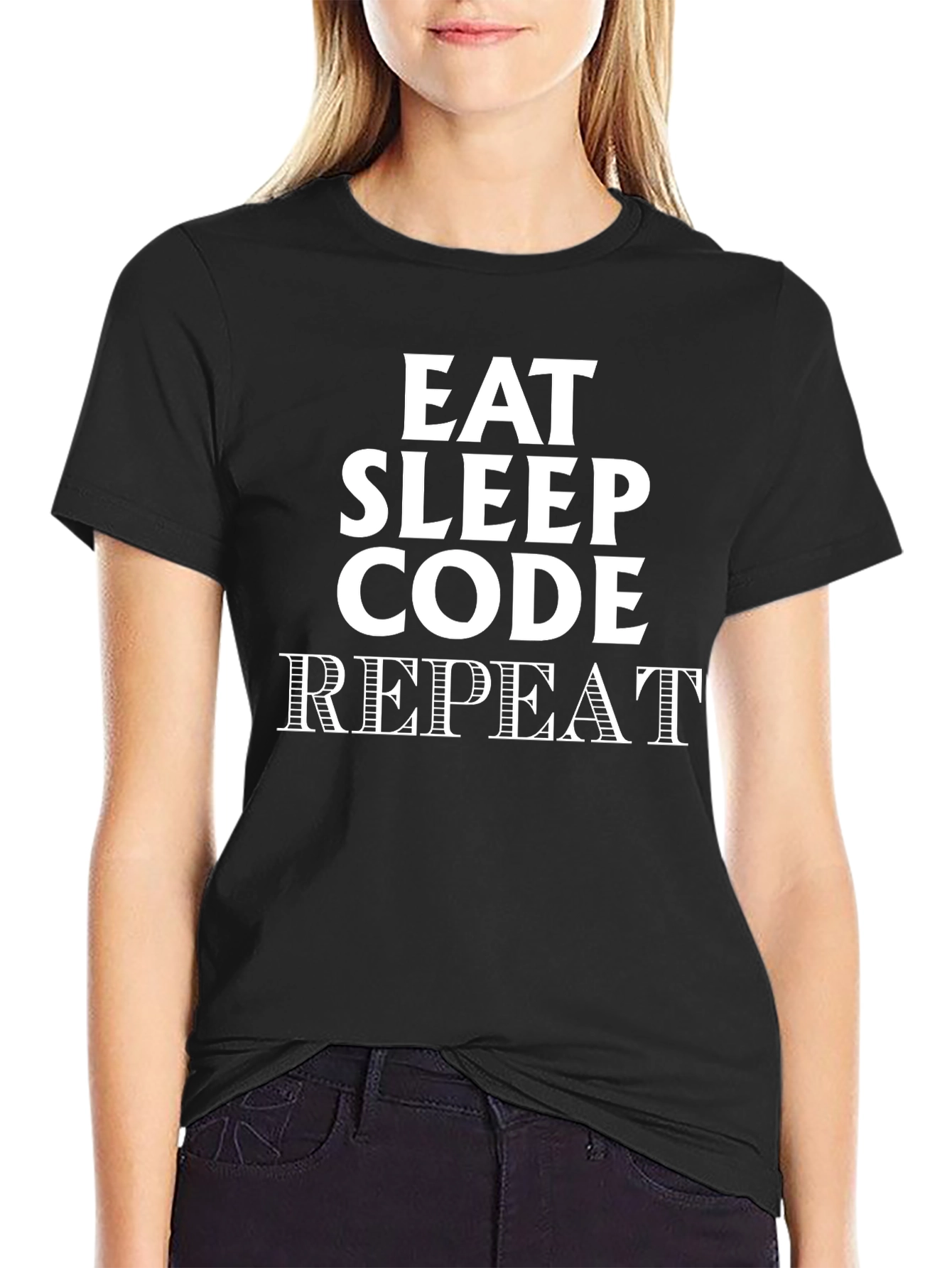 Eat Sleep Code Repeat Black T-Shirt
