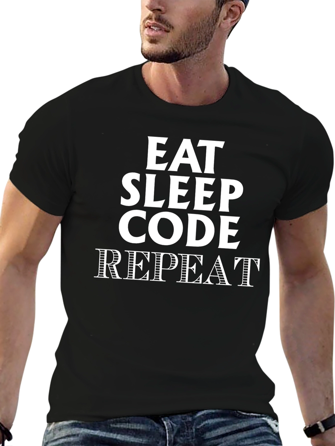 Eat Sleep Code Repeat Black T-Shirt