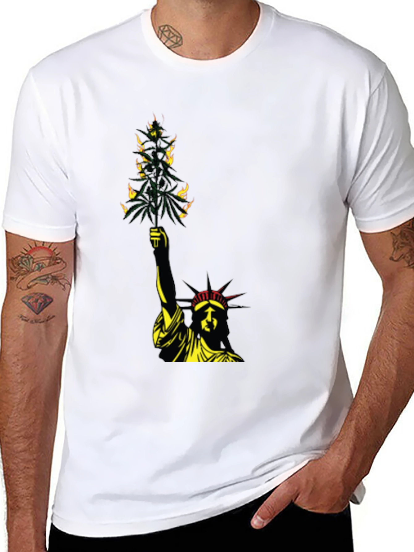 Liberty Blaze T-Shirt - Marijuana Design