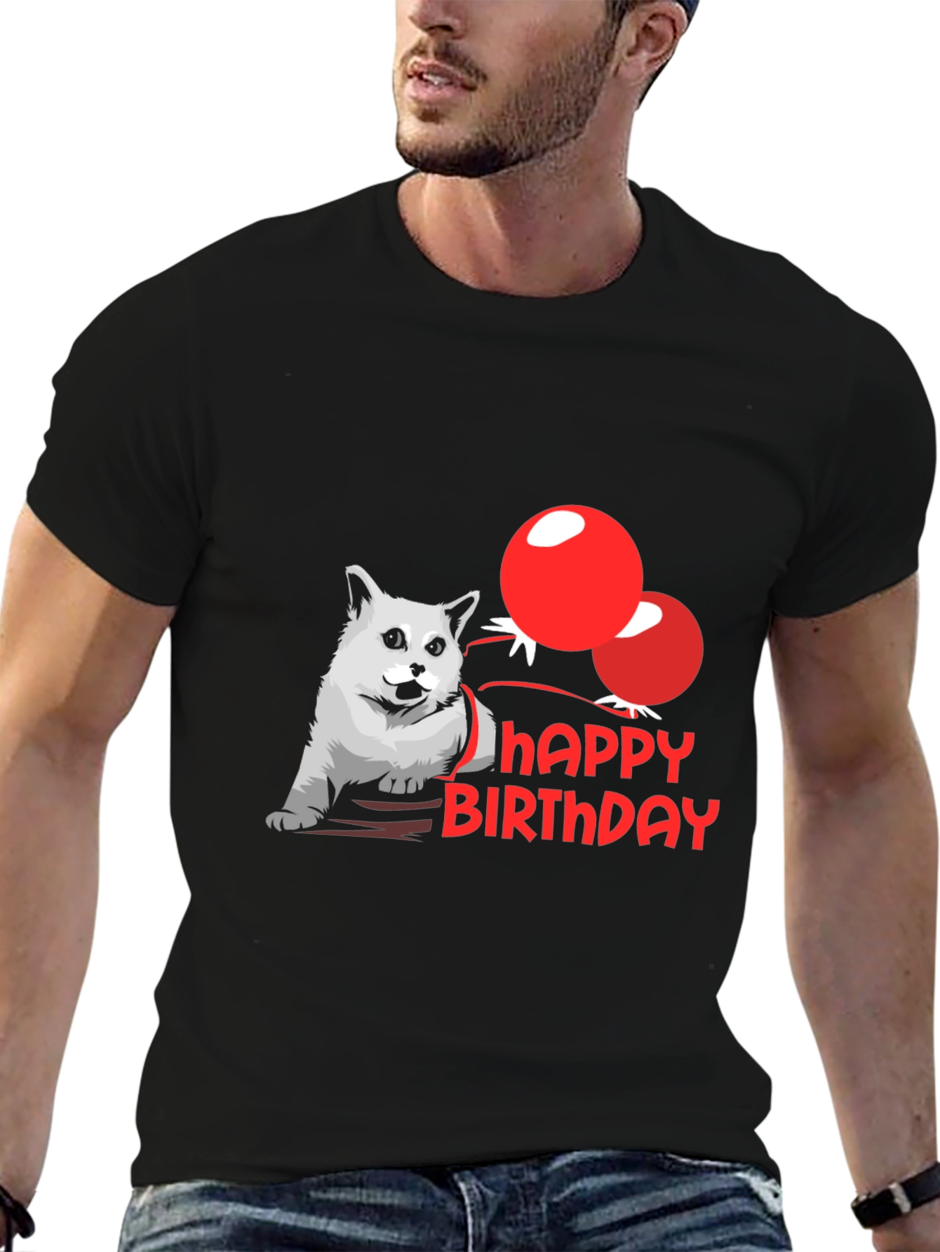 Cat Birthday T-Shirt - Cute Graphic Tee