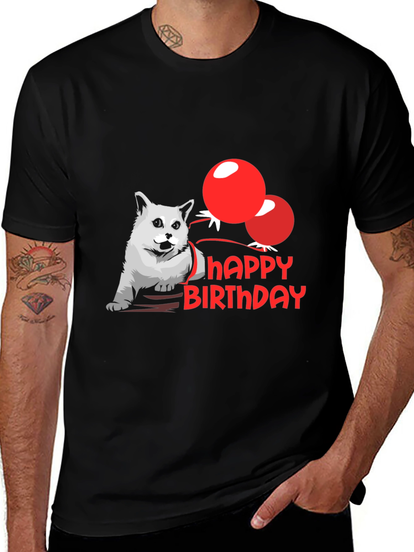 Cat Birthday T-Shirt - Cute Graphic Tee
