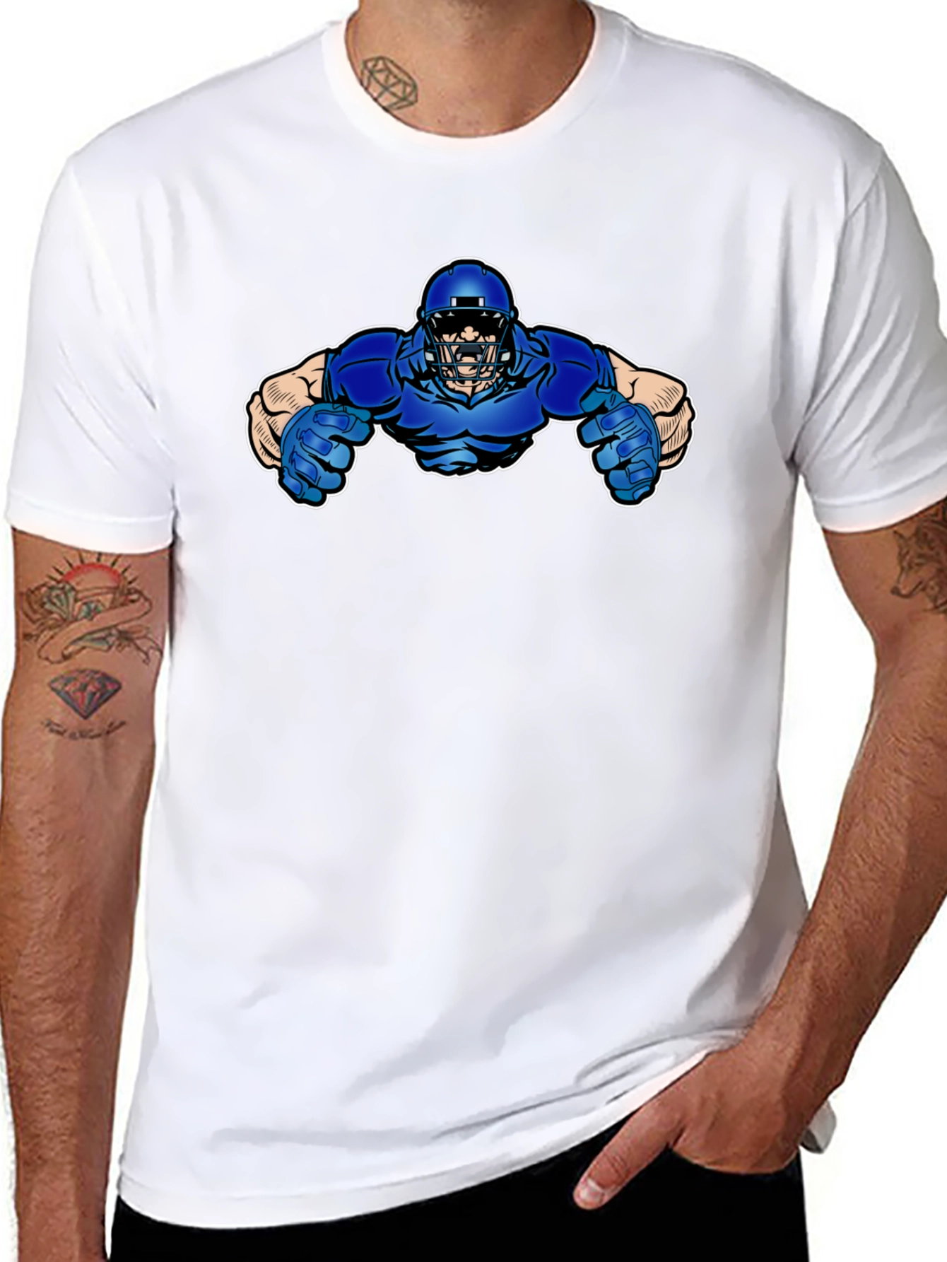 Football Player Graphic T-Shirt