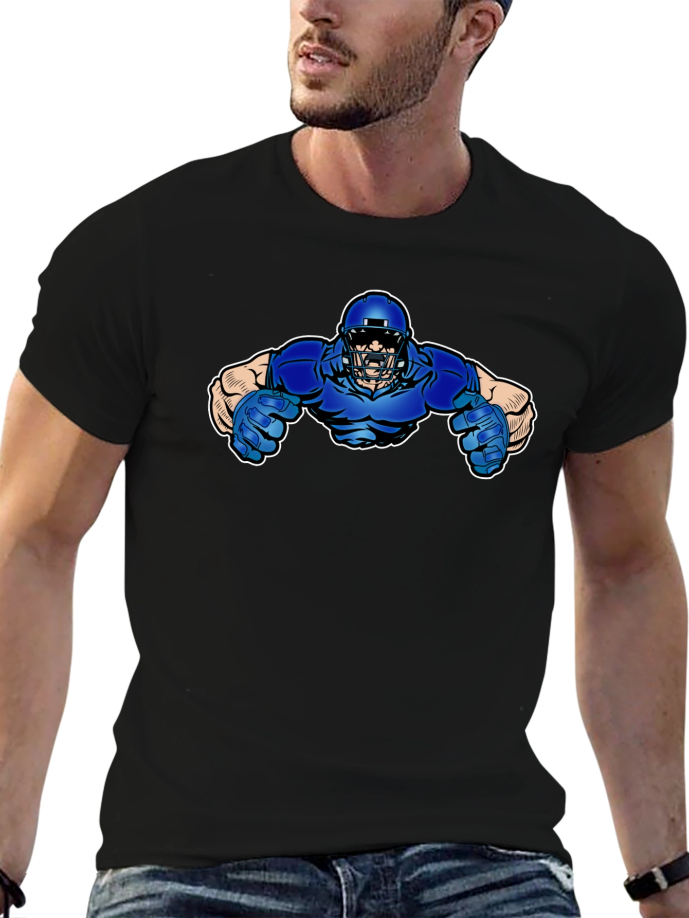 Football Player Graphic T-Shirt