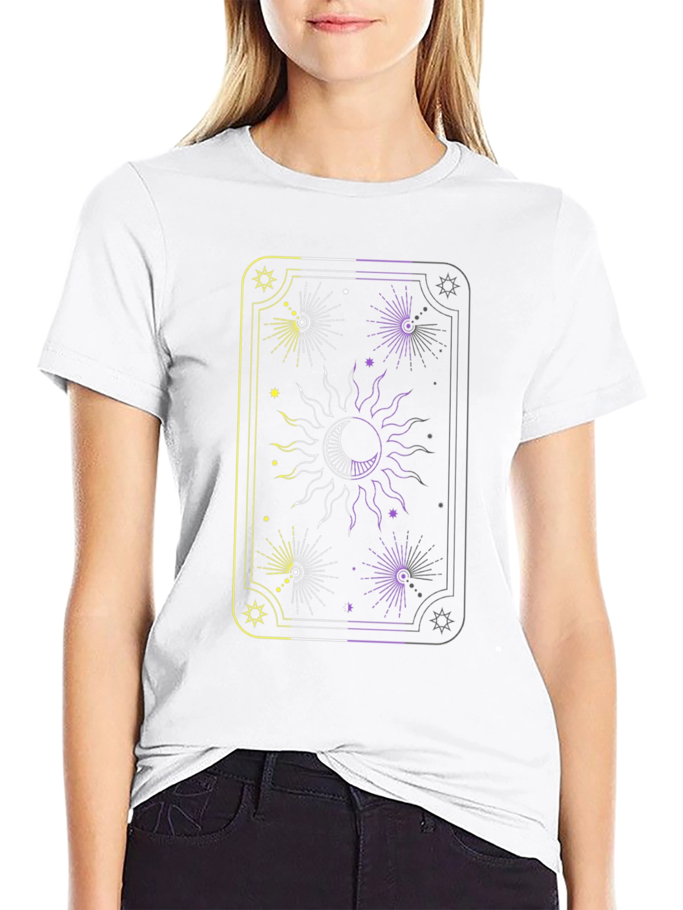 Celestial Sun and Moon Tarot Card Graphic Tee