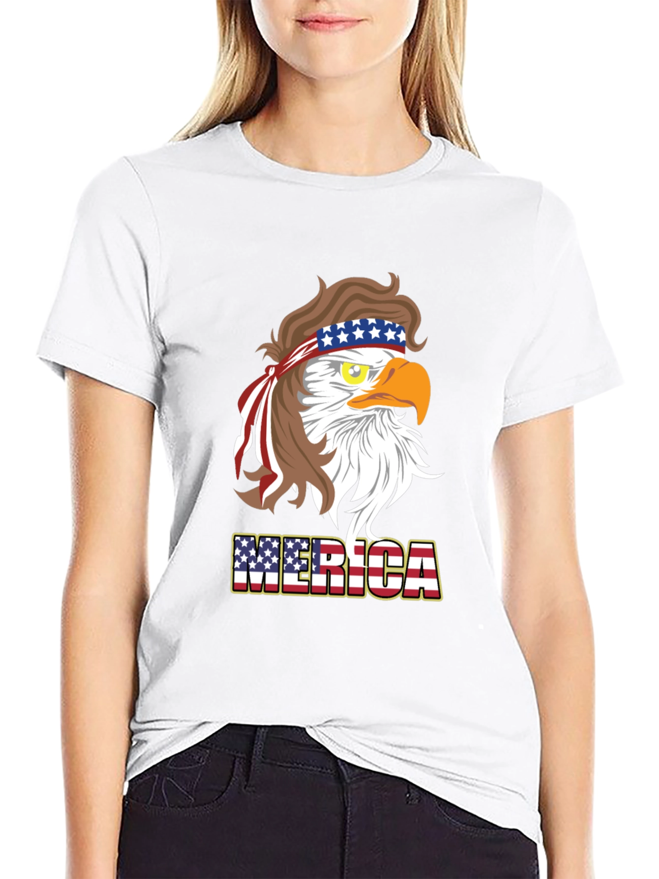 America Eagle T-Shirt Patriotic Design Mens Tee