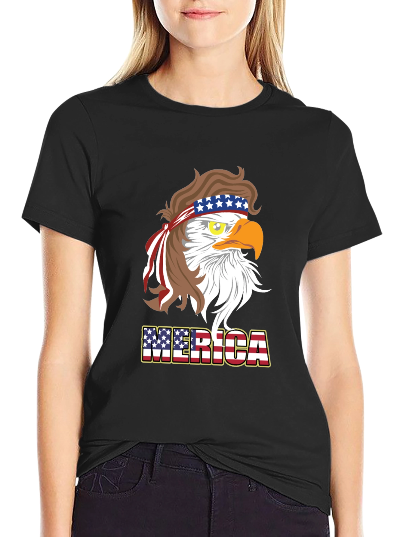 America Eagle T-Shirt Patriotic Design Mens Tee