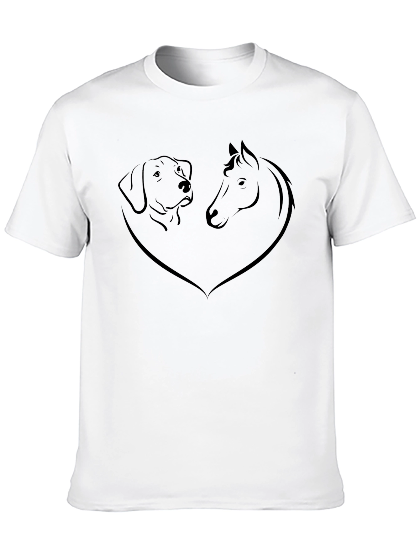Dog and Horse Love Black Graphic Tee