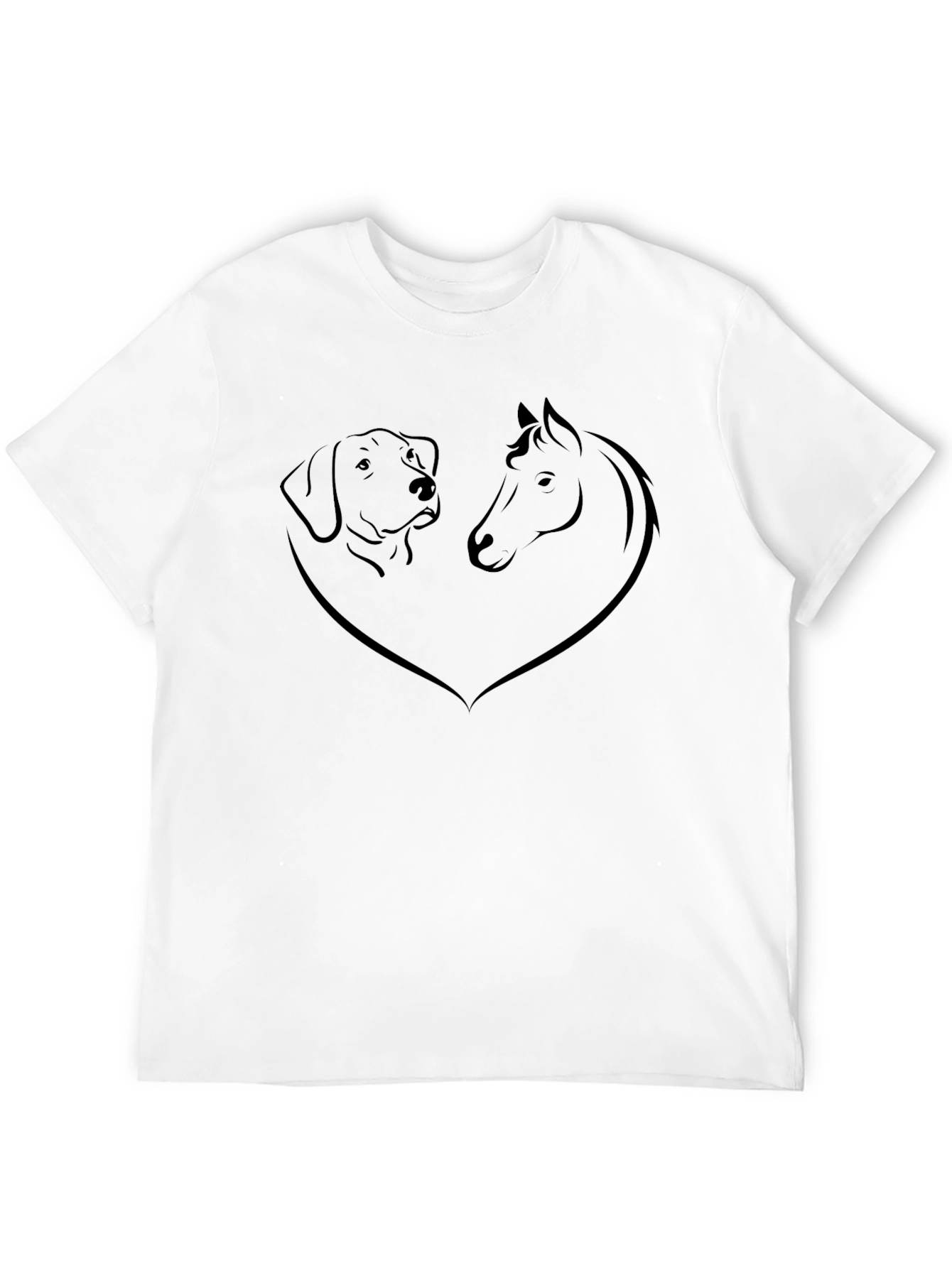 Dog and Horse Love Black Graphic Tee