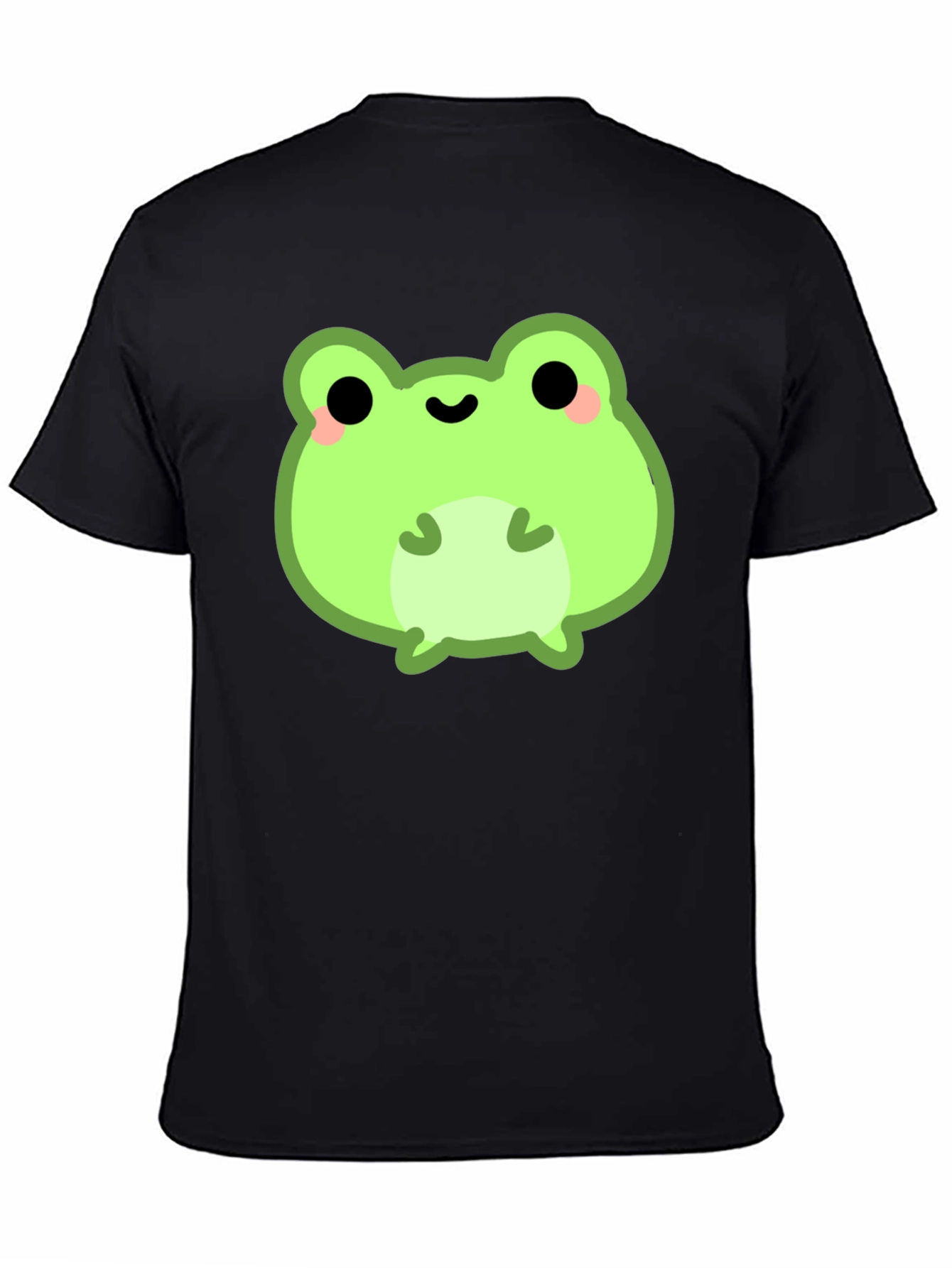 Cute Frog Graphic Tee - Black Cotton Shirt