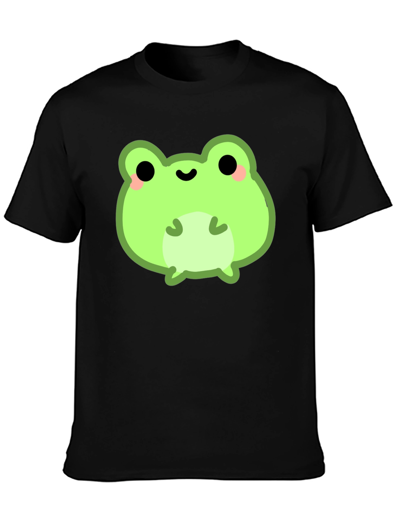 Cute Frog Graphic Tee - Black Cotton Shirt