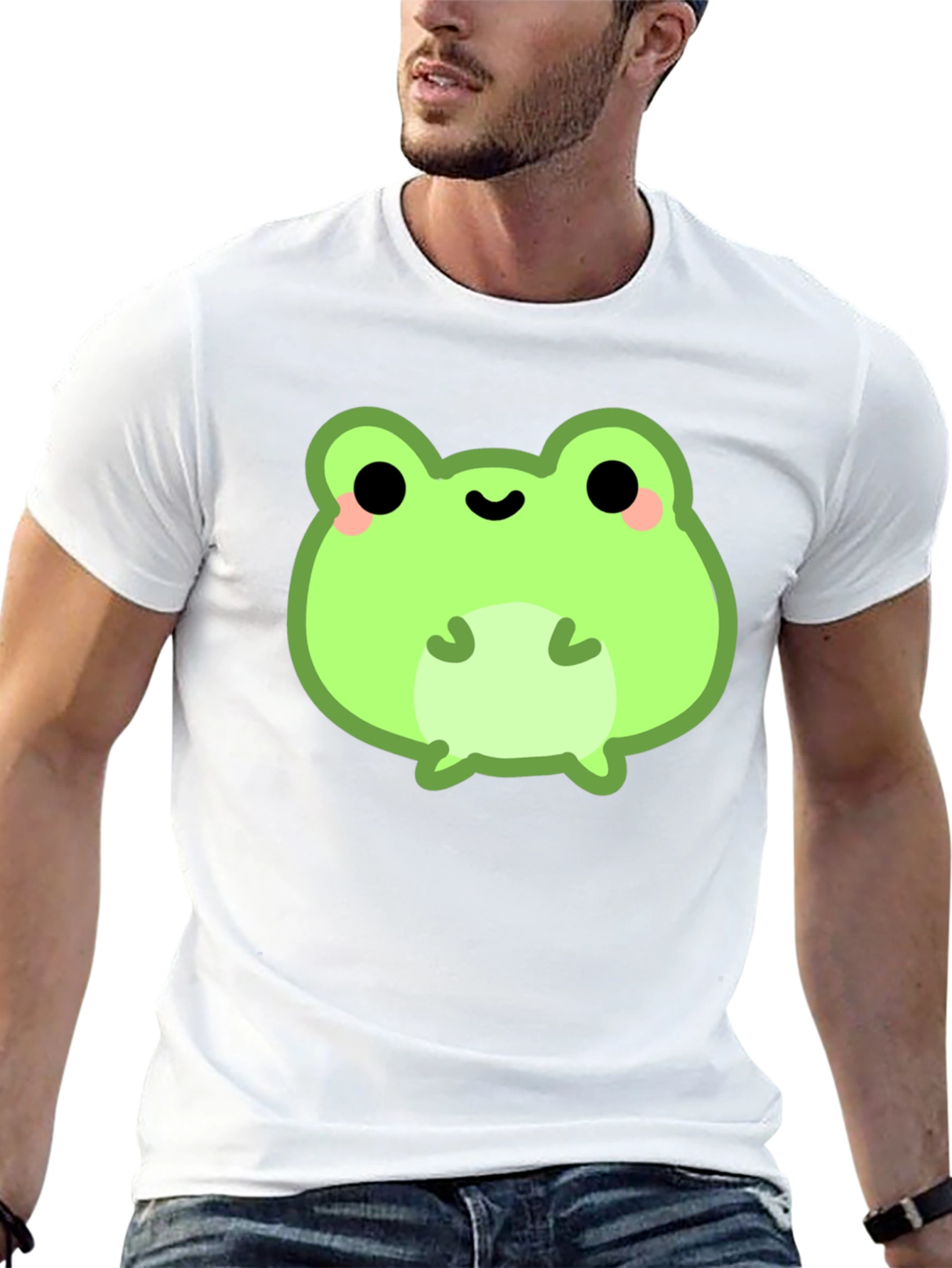 Cute Frog Graphic Tee - Black Cotton Shirt